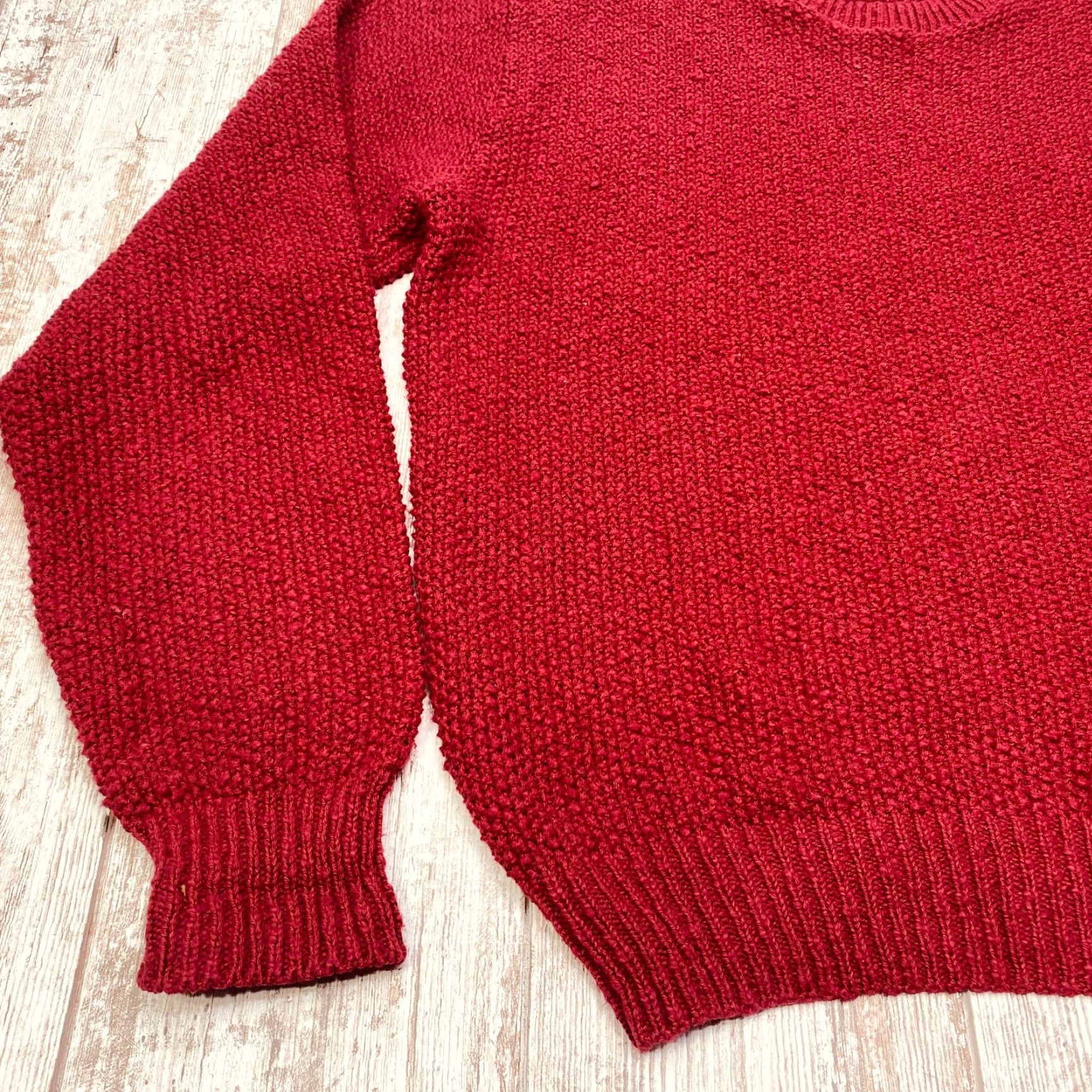Lands' End VINTAGE Lands' End Sweater Men's Large Red Heavy Knit Pullover Casual Made in USA Size US L / EU 52-54 / 3 - 3 Thumbnail