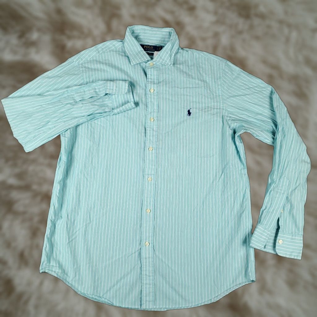 Ralph Lauren Ralph Lauren Shirt Mens Large Blue Striped Classic Fit Button Up Long Sleeve Size US L / EU 52-54 / 3 - 1 Thumbnail