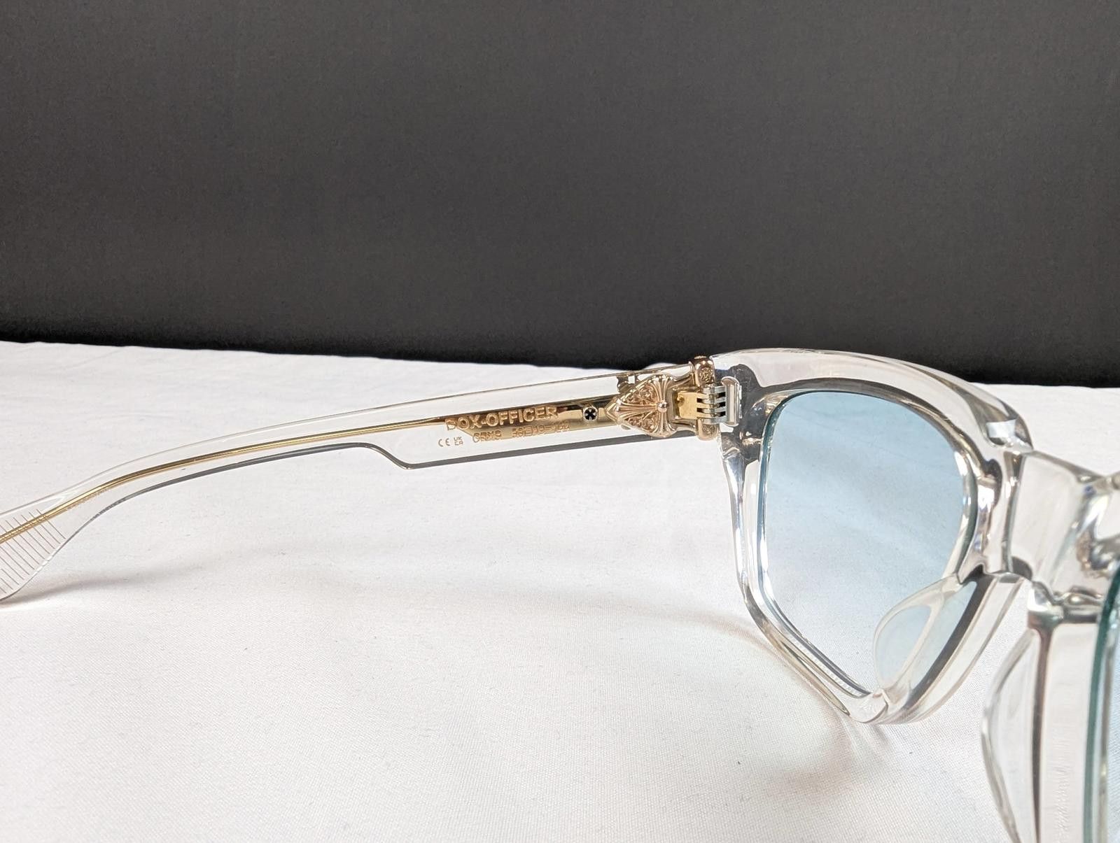 Chrome Hearts Chrome Hearts Box Officer Diamond Embellished Glasses Clear Size ONE SIZE - 4 Thumbnail