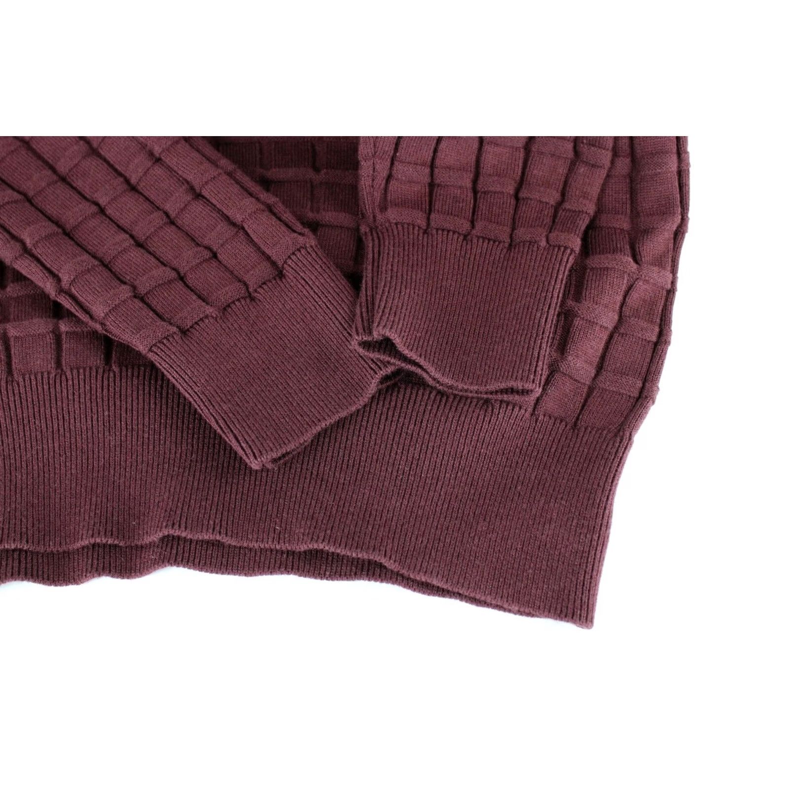 G-Star G-STAR Core Table Turtle Knit Jumper LARGE Pullover Patterned Check Burgundy Men's Size US L / EU 52-54 / 3 - 5 Thumbnail