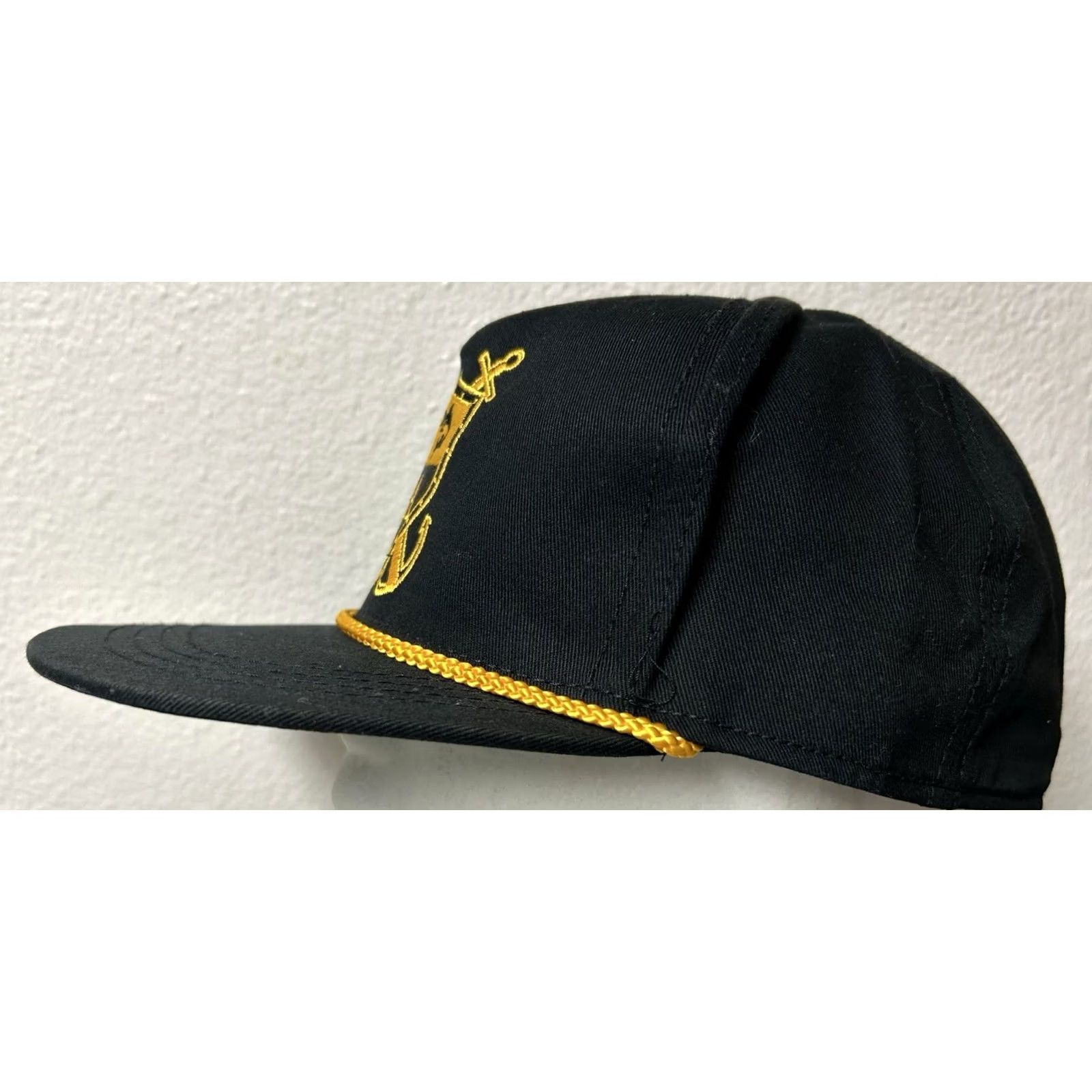 Vintage Salt Armour Snapback Rope Hat Cap Black Gold Embroidered Marlin Cap Men One Size Adjustable Hat Boats Ocean Beach Animals Marine Cap Mens Size ONE SIZE - 4 Thumbnail