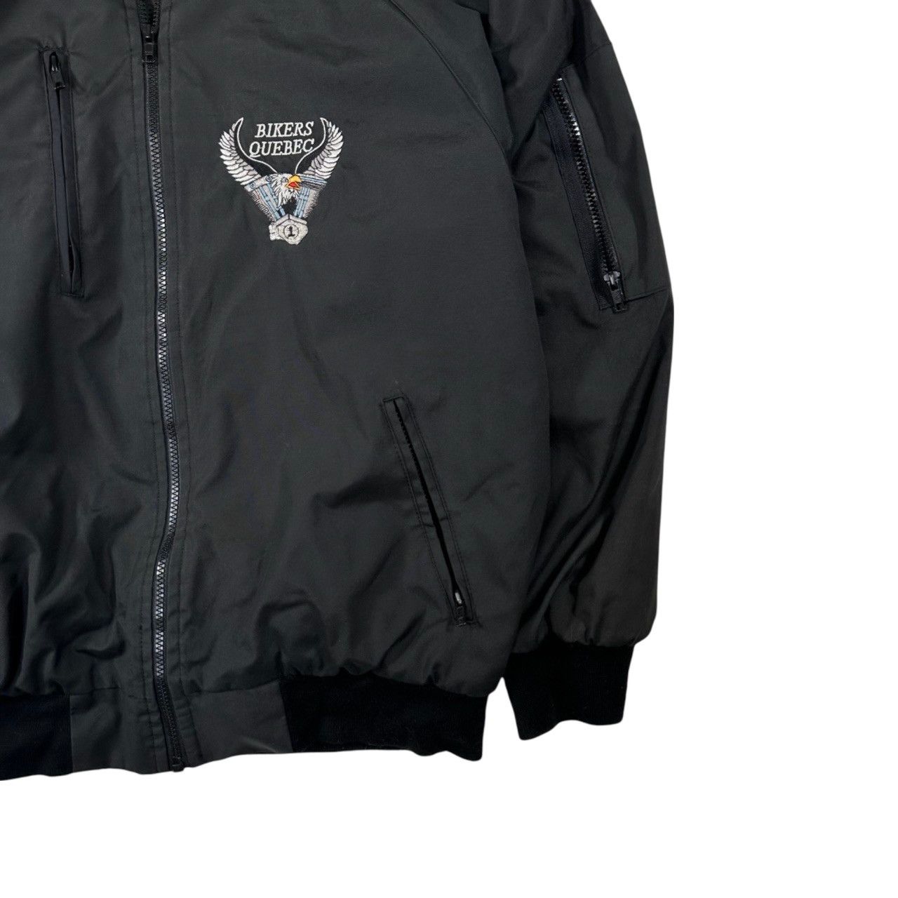 Vintage Vintage 90s Quebec Bikers Heavy Patch ZIp Up Jacket Size US L / EU 52-54 / 3 - 3 Thumbnail
