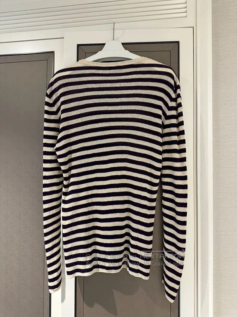 Saint Laurent Paris Saint Laurent Paris Striped Knit Sweater. Size US XL / EU 56 / 4 - 2 Thumbnail