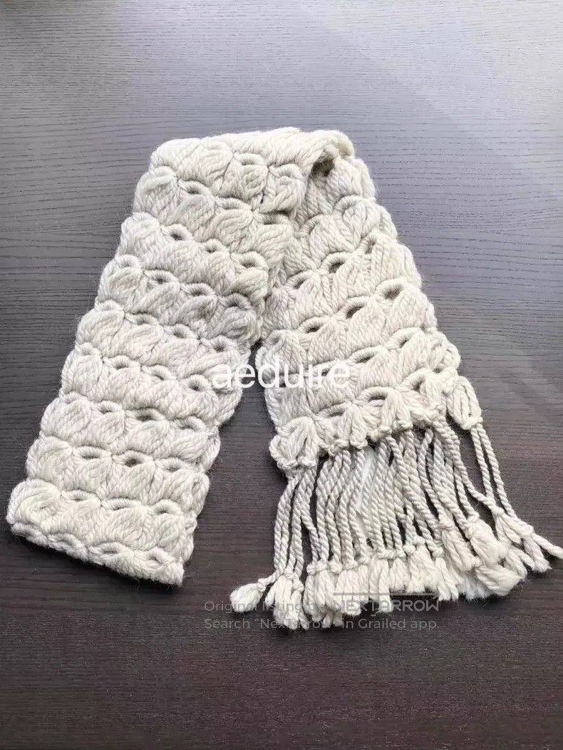 Dries Van Noten Dries Van Noten Off-White Knitted Scarf Size ONE SIZE - 1 Thumbnail