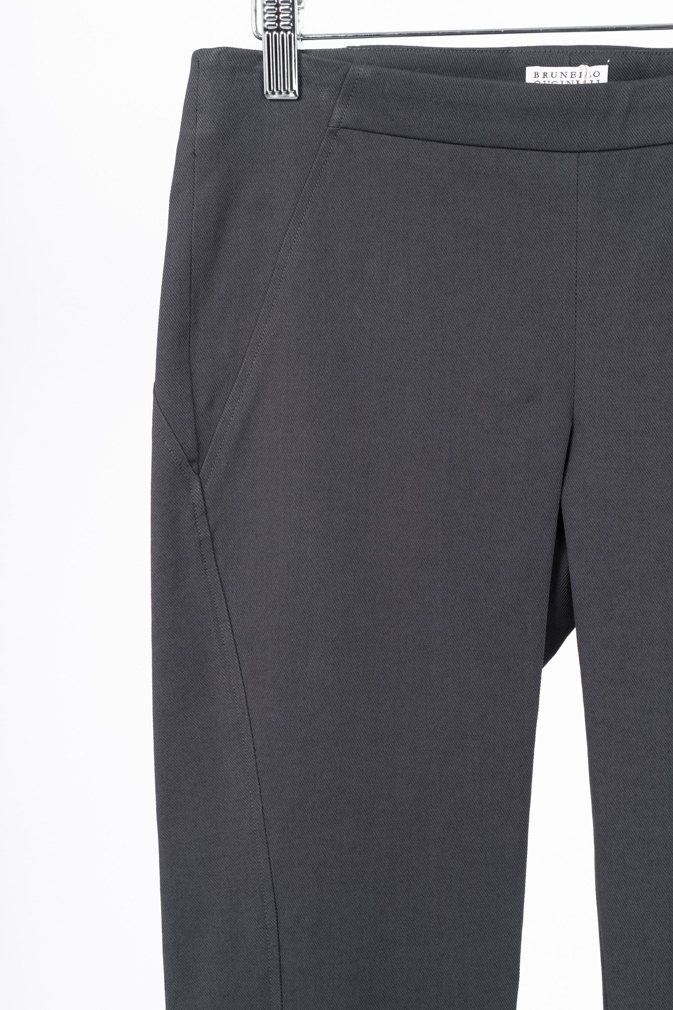 Brunello Cucinelli Brunello Cucinelli AW/15 Dark Grey Cotton-Twill Leggings Size 27" / US 4 / IT 40 - 4 Thumbnail