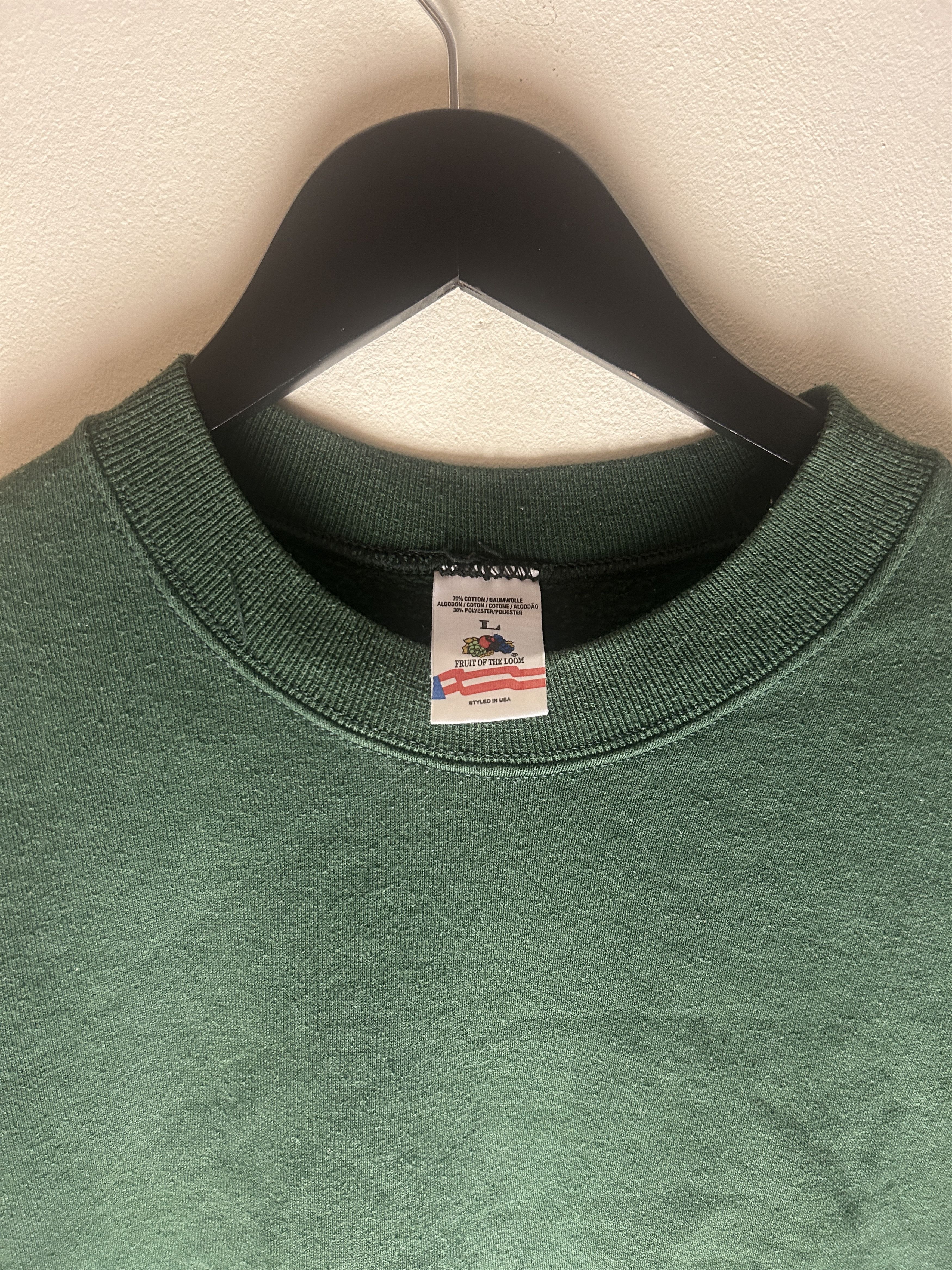 Fruit Of The Loom Vintage Fruit Of The Loom 90's Blank Crewneck Sweatshirt Size US L / EU 52-54 / 3 - 3 Thumbnail