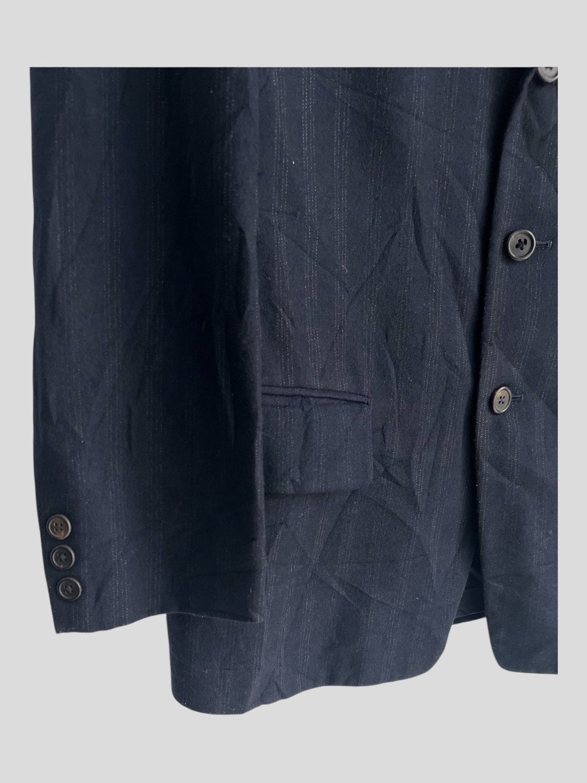 Yohji Yamamoto 1990s YY Mens Pinstriped Casual/Formal Gabardine Blazer Coat Size US M / EU 48-50 / 2 - 5 Thumbnail