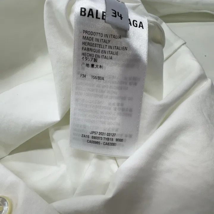 Balenciaga Balenciaga Balenciaga Embroidered Logo White Shirt -2507 Size US XXS / EU 40 - 4 Thumbnail