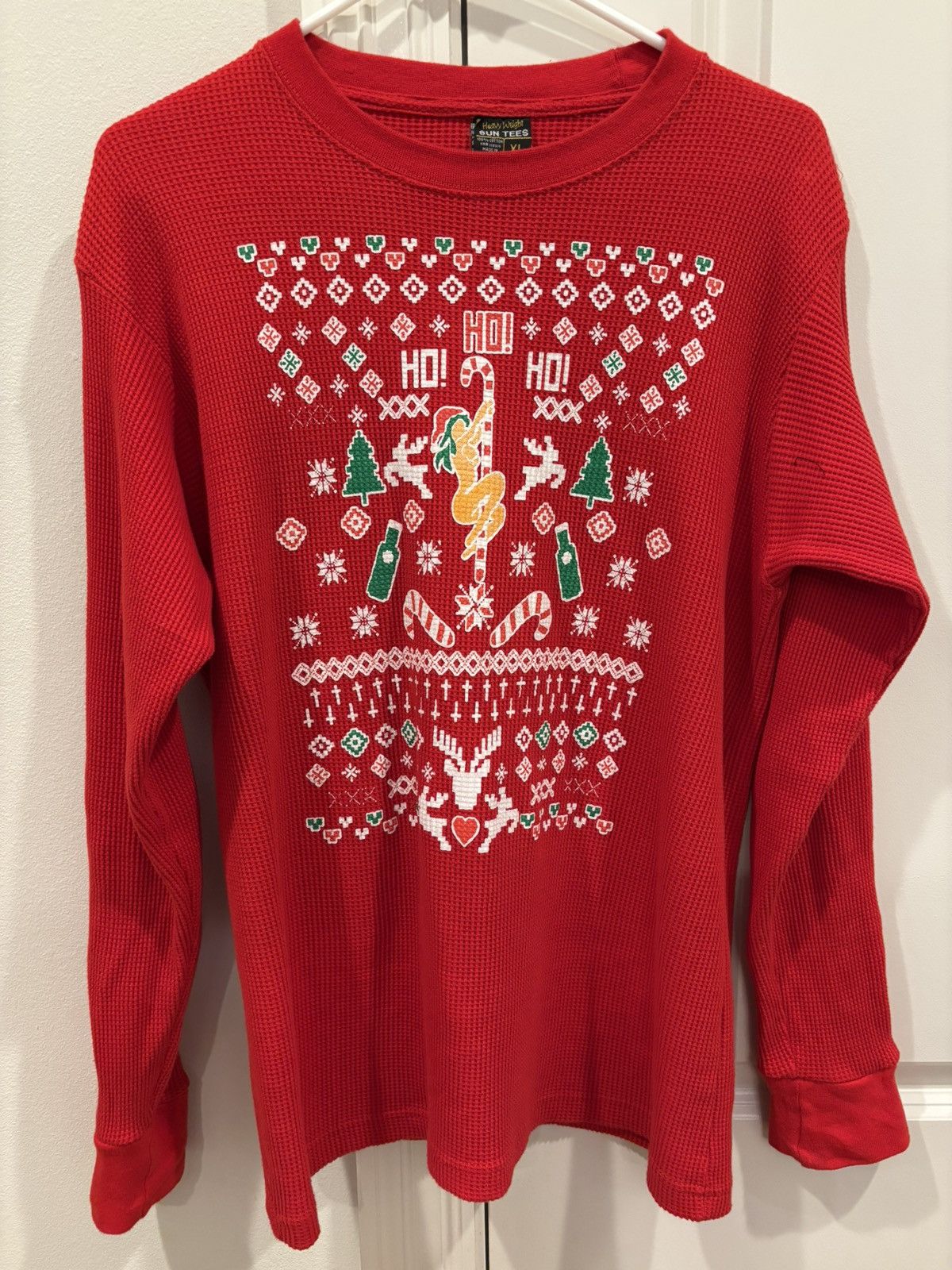 Other Funny Xmas Knit Sweater Ho Ho Ho Stripper Pole Beer XXX - XL Size US XL / EU 56 / 4 - 1 Thumbnail