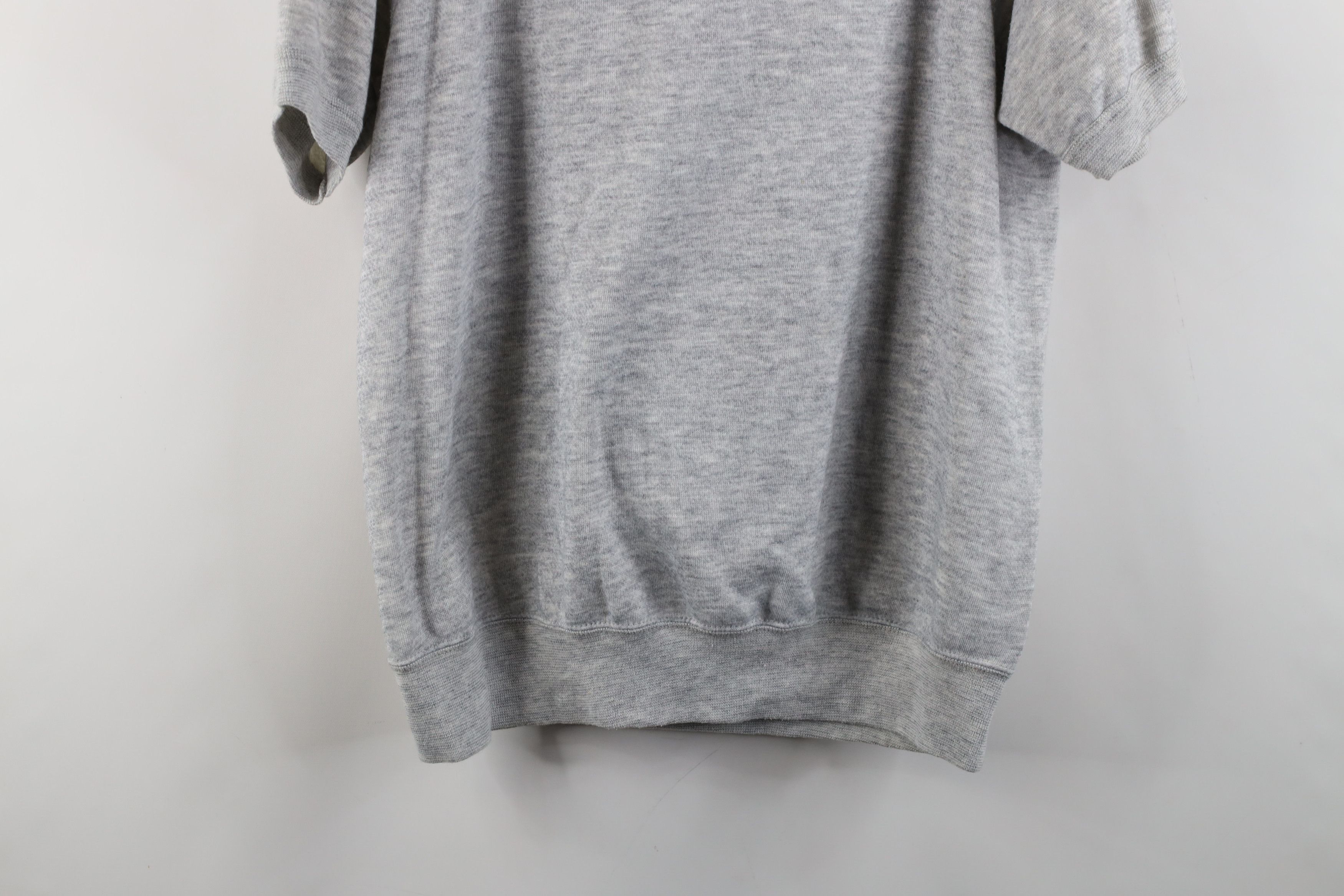 Vintage Vintage 70s Streetwear Short Sleeve Sweatshirt Heather Gray Size US XL / EU 56 / 4 - 11 Thumbnail