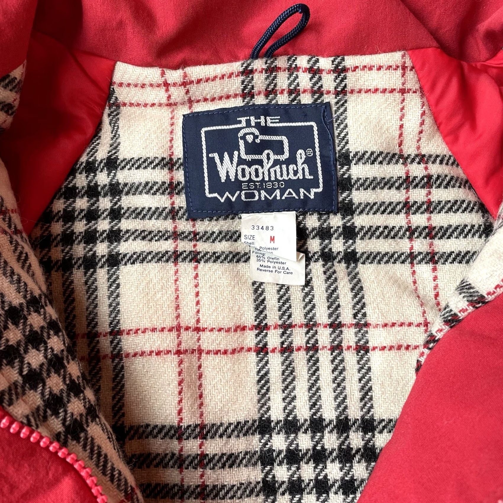 Vintage VINTAGE Woolrich Jacket Red Wool Lined Plaid M Wool Blend Lamb Fur Secretary/Geek 1990s Made in USA Mens/Womens Size M / US 6-8 / IT 42-44 - 6 Thumbnail