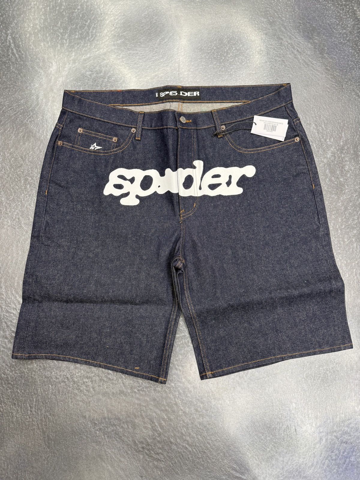Sp5der Sp5der V3 Logo Denim Shorts Size US 38 / EU 54 - 1 Thumbnail
