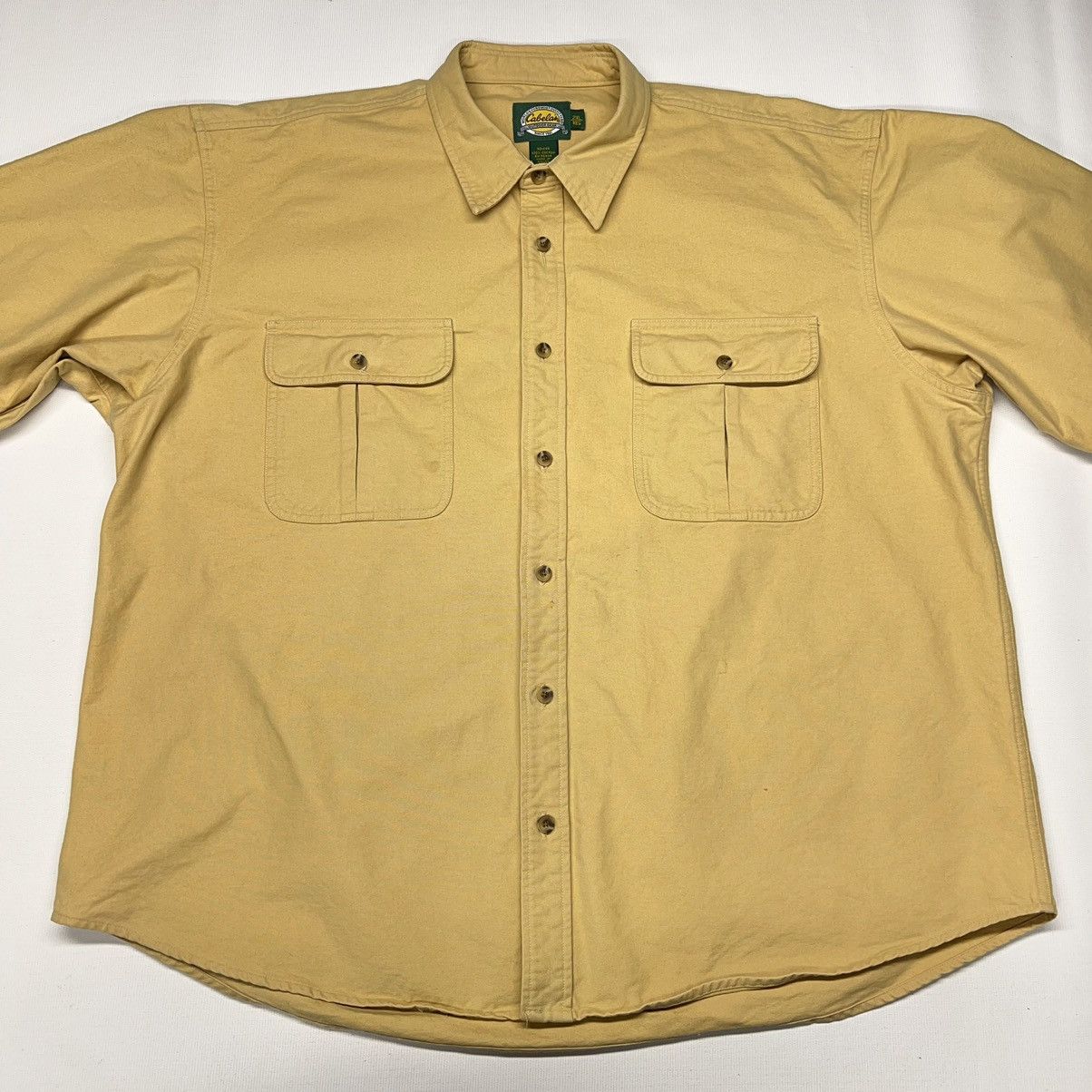 Cabelas × Vintage Cabelas Button Down Shirt Yellow Flannel Heavy Long Sleeve Size US XXL / EU 58 / 5 - 2 Thumbnail