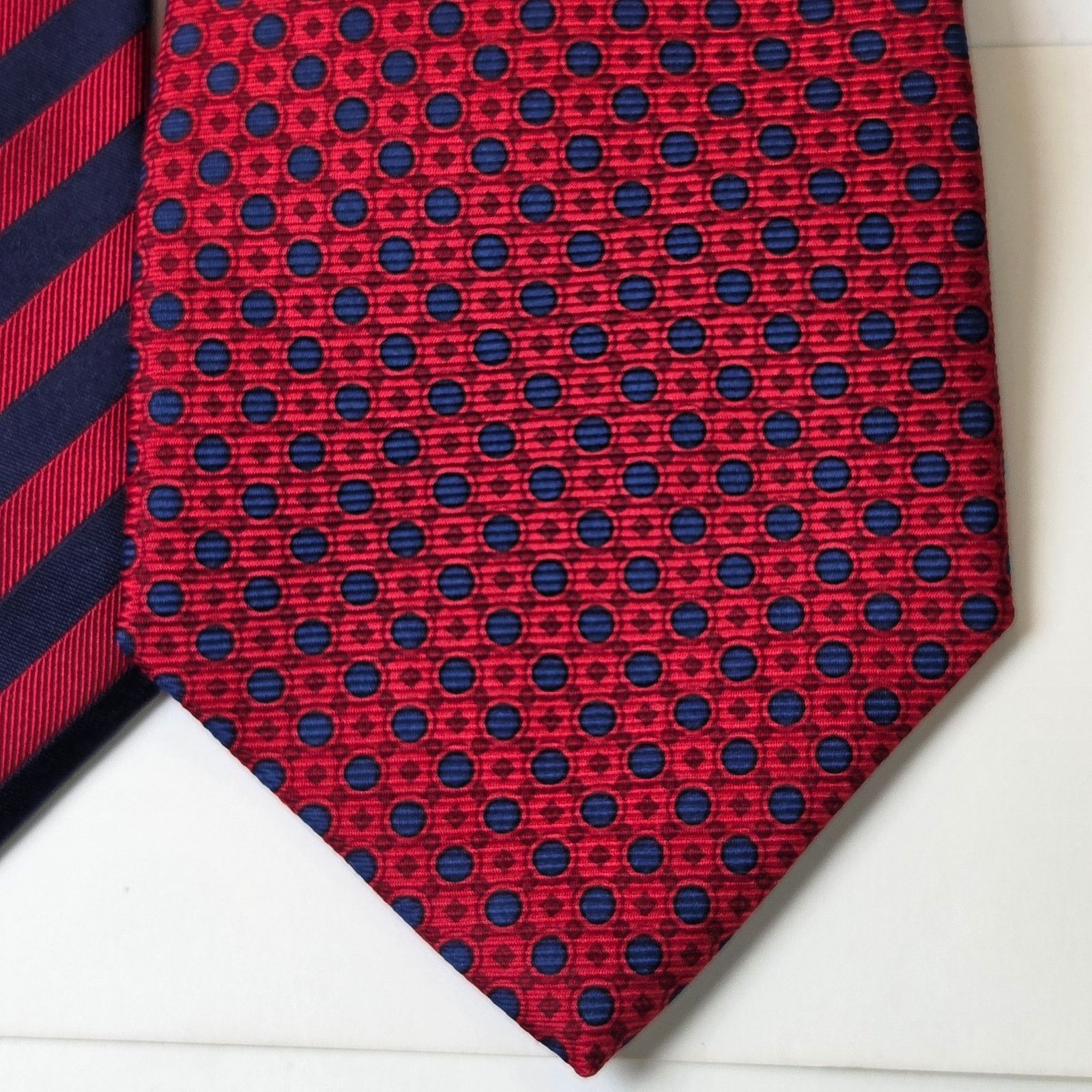 Tommy Hilfiger Tommy Hilfiger Red Silk Tie Lot 4 USA Wide 3.75" Contrast Size ONE SIZE - 6 Thumbnail
