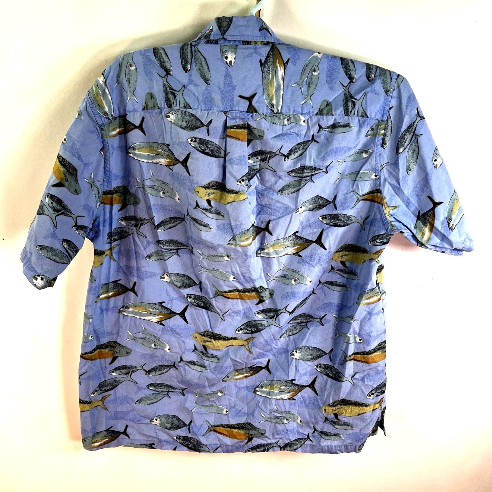 Vintage VINTAGE Columbia Men’s Shirt Short Sleeve Cotton Blue Fish Theme Casual Travel Workwear Size L Size US L / EU 52-54 / 3 - 7 Thumbnail