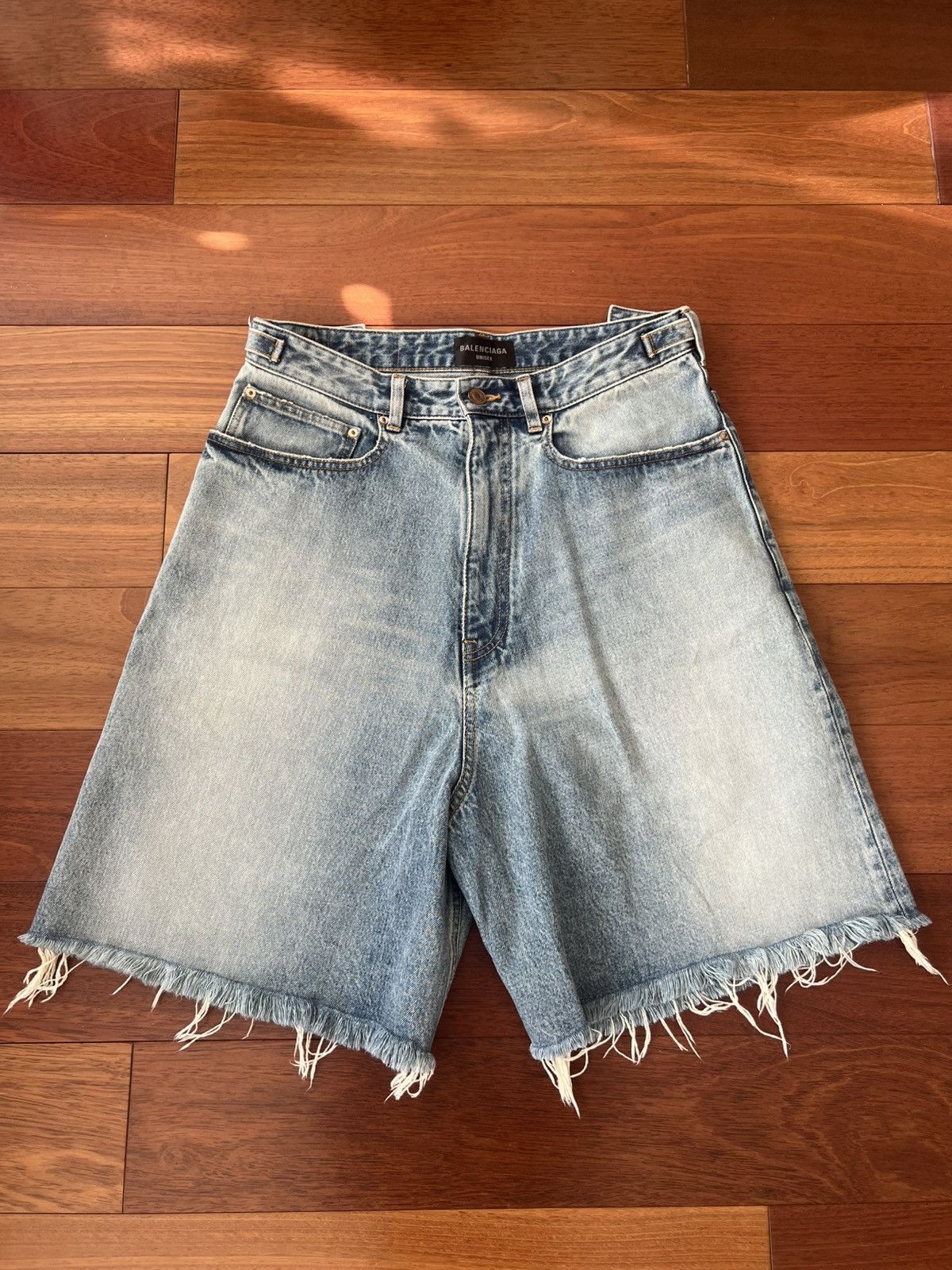 【関税&送料込】Balenciaga Denim Shorts BALENCIAGA | Raw Edge Denim Shorts | Women | Lane Crawford