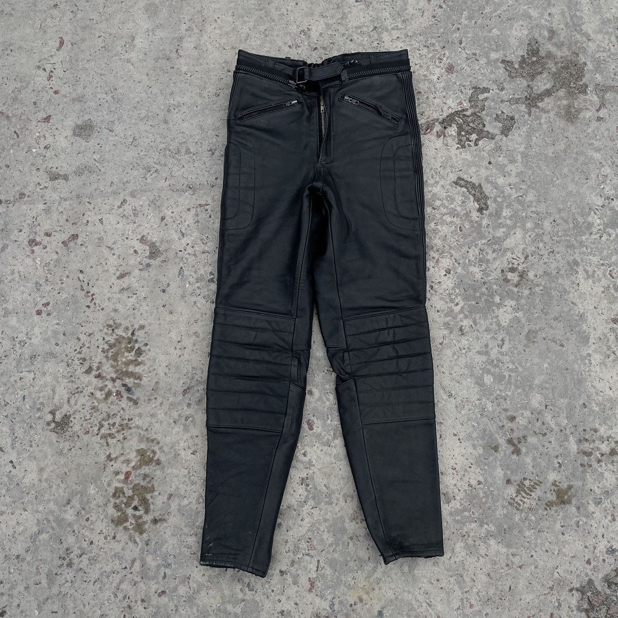 Vintage Moto Pants 31 Real Leather Y2K 90s USA Style