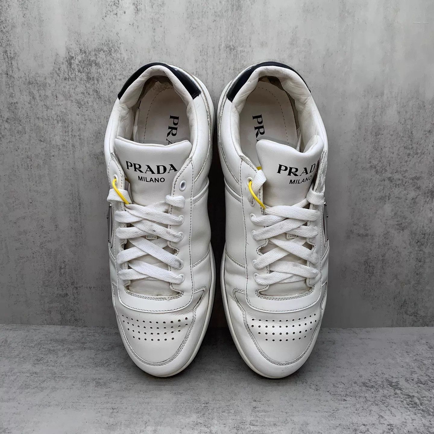 Prada Prada White Triangle Logo Sneakers Size 43 85 New Size US 10 / EU 43 - 6 Thumbnail