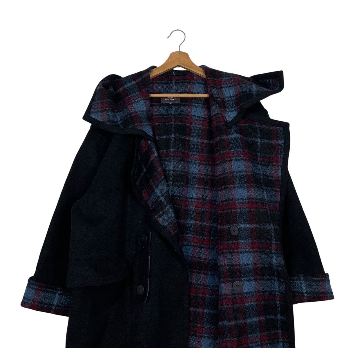 Lancel Lancel Paris Hooded Wool Coat Prominent Plaid Lining Size M / US 6-8 / IT 42-44 - 12 Thumbnail