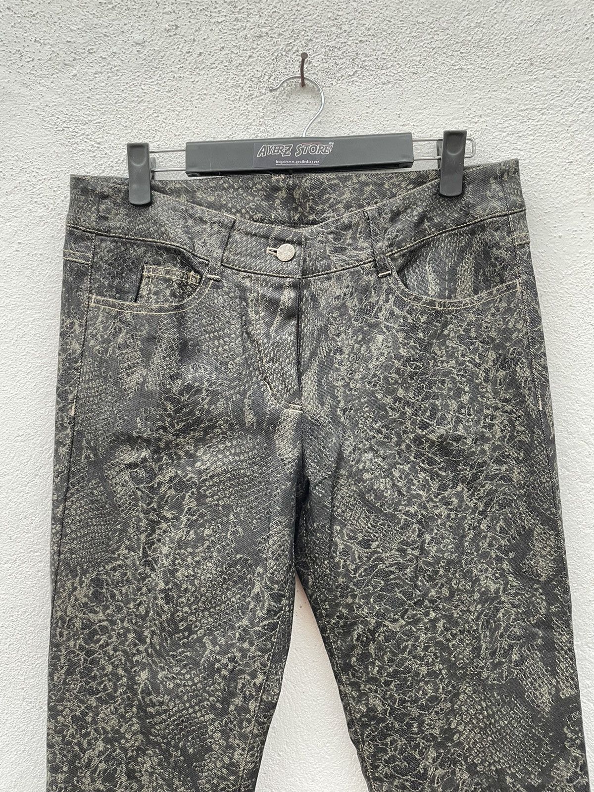 George Vintage Georges Rech Paris Snake Skin Skinny Jeans Size 32" / US 10 / IT 46 - 2 Thumbnail