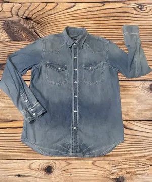 Japanese Brand Browny Vintage Denim Western Shirt Size L / US 10 / IT 46 - 2 Thumbnail