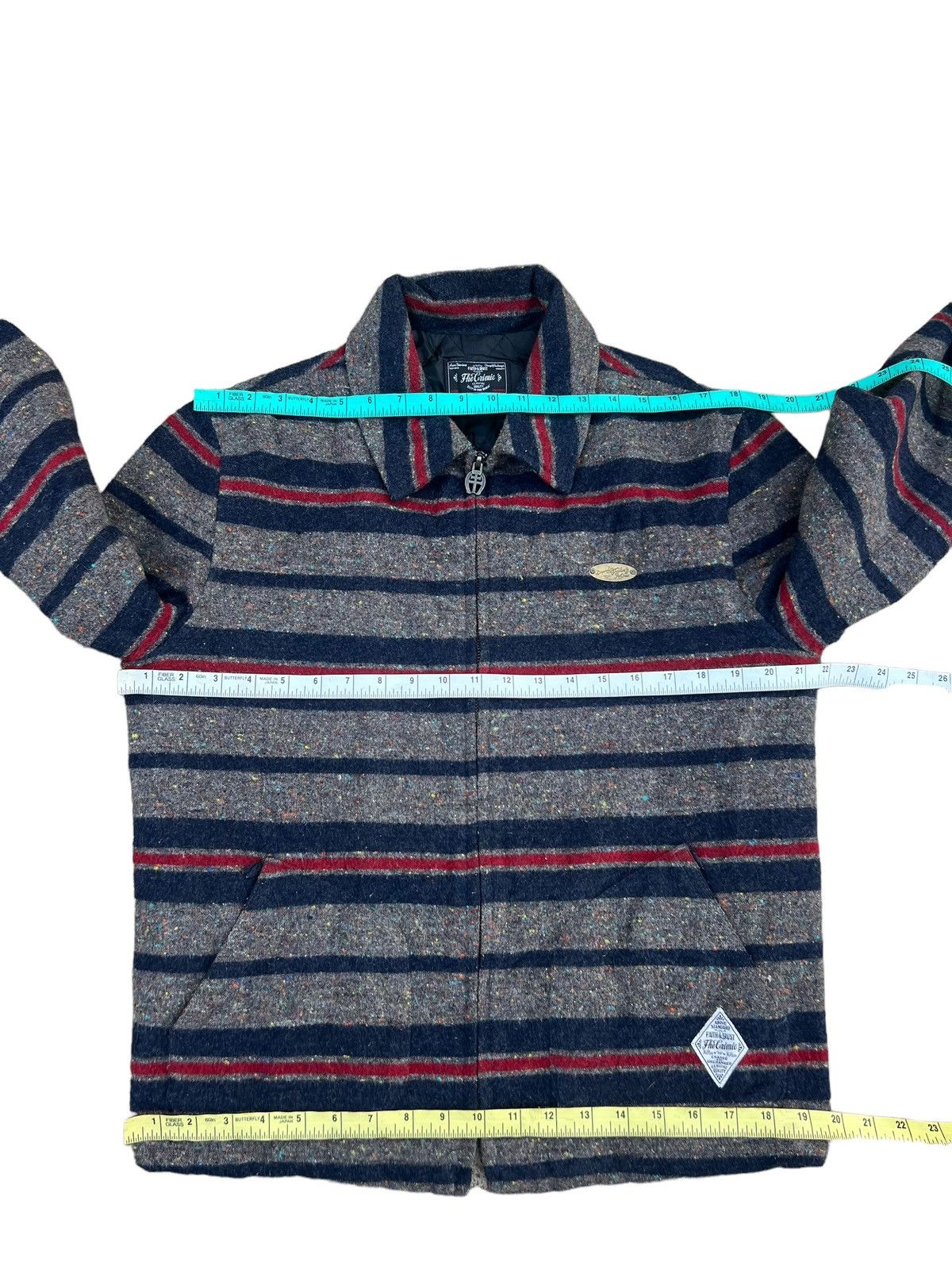 Vintage The Crimie Japan Border Striped Wool Flannel Jacket Size US M / EU 48-50 / 2 - 3 Thumbnail