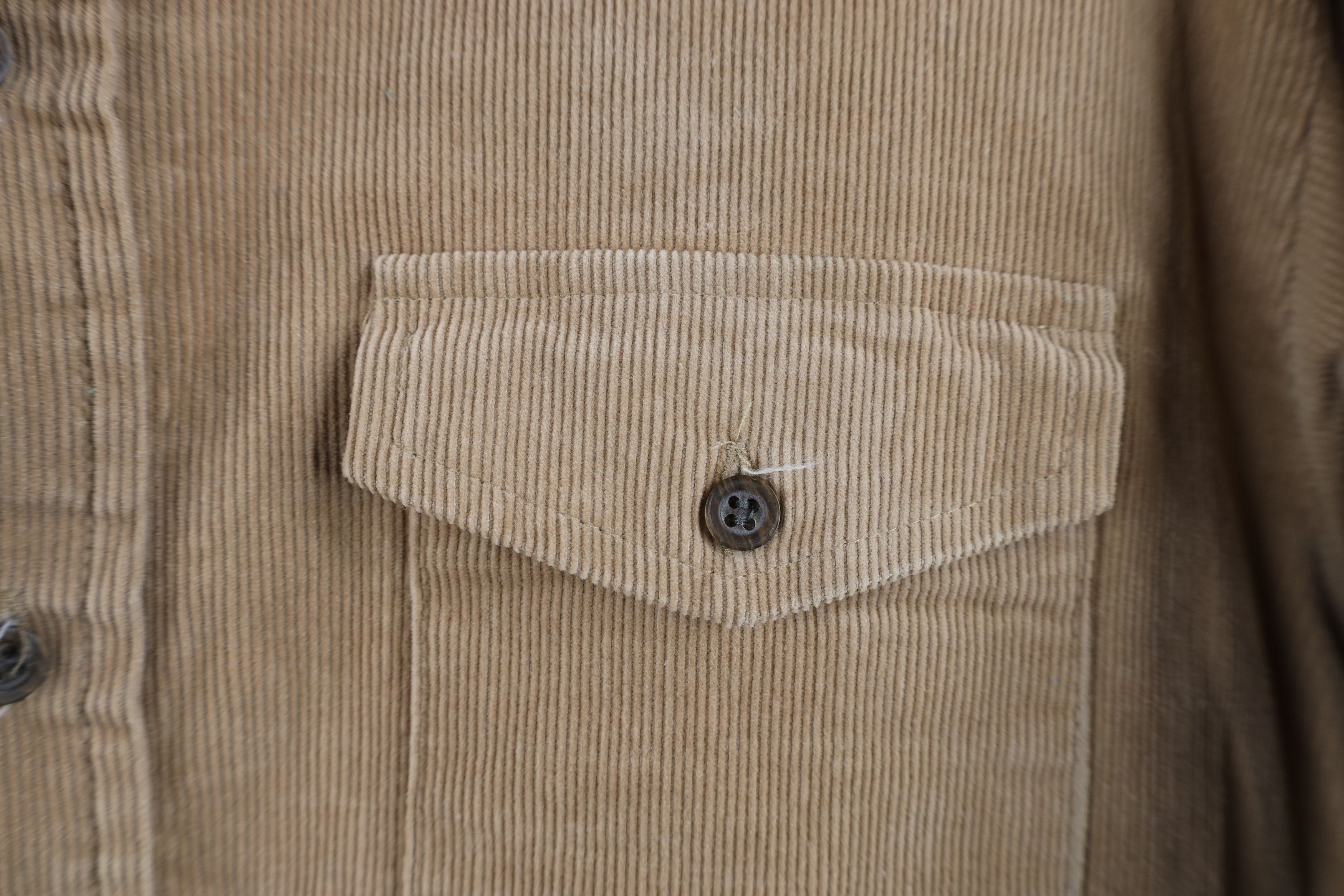 Vintage Vintage 90s Streetwear Corduroy Collared Button Shirt Beige Size US S / EU 44-46 / 1 - 6 Thumbnail