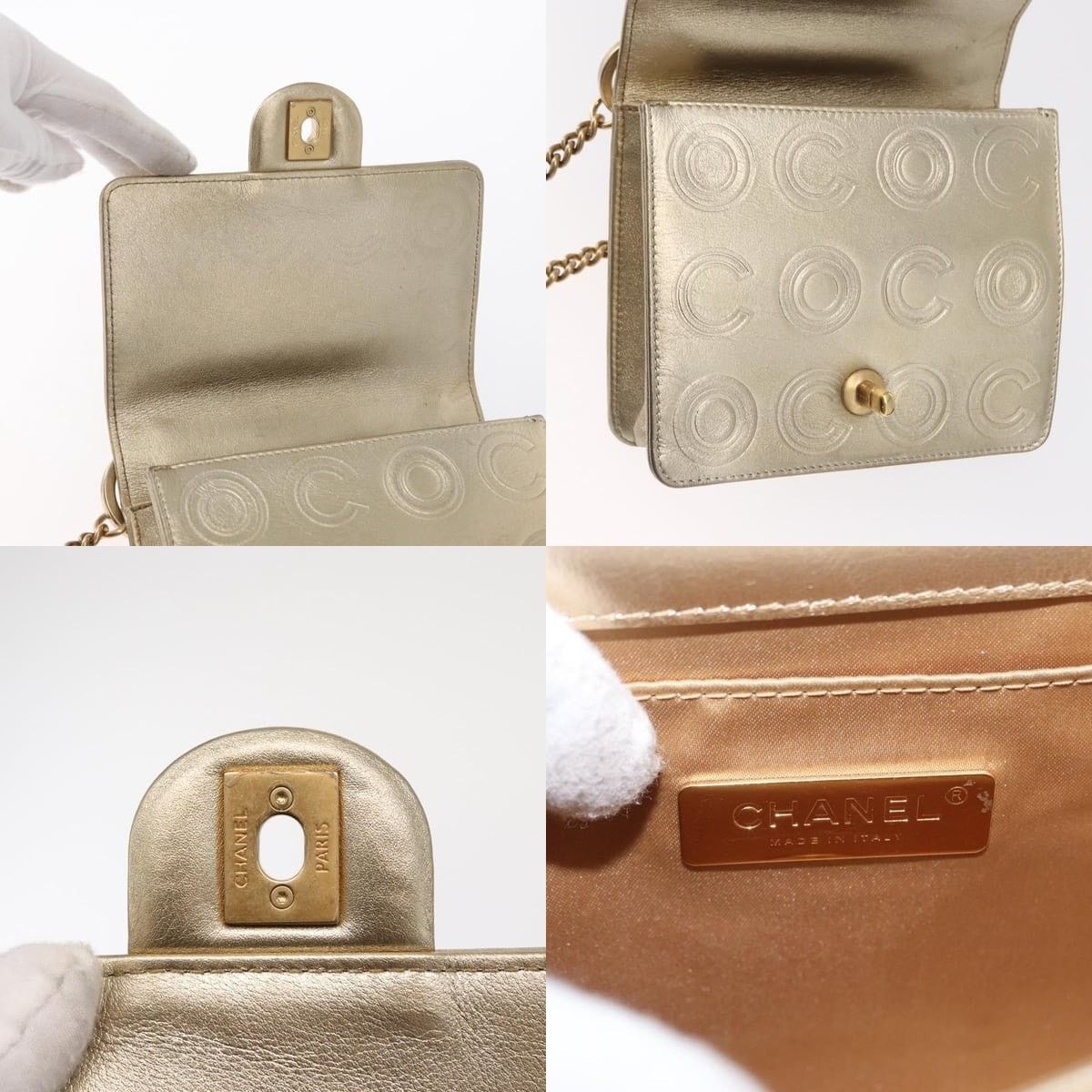 Chanel Chanel Chain Shoulder Bag Lamb Skin Gold CC Size ONE SIZE - 7 Thumbnail