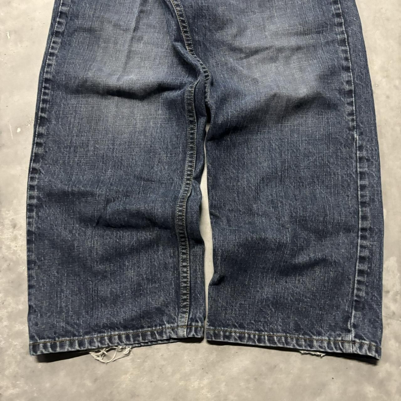 Japanese Brand × Vintage Crazy Vintage Y2K/2000s Grunge Dark Wash Skater Denim Jeans! Size US 38 / EU 54 - 6 Thumbnail