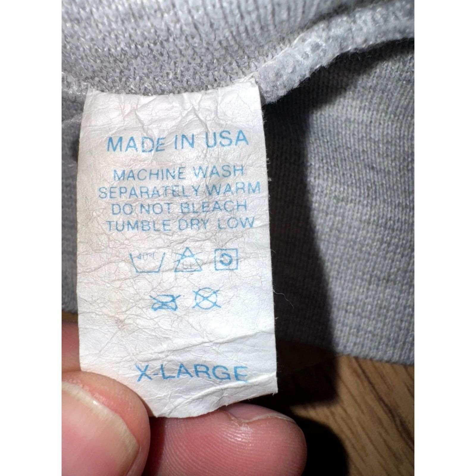 Vintage VINTAGE 70s 80s Hoodie Pullover Size XL Grey Blue Soft GUC Size US XL / EU 56 / 4 - 4 Thumbnail