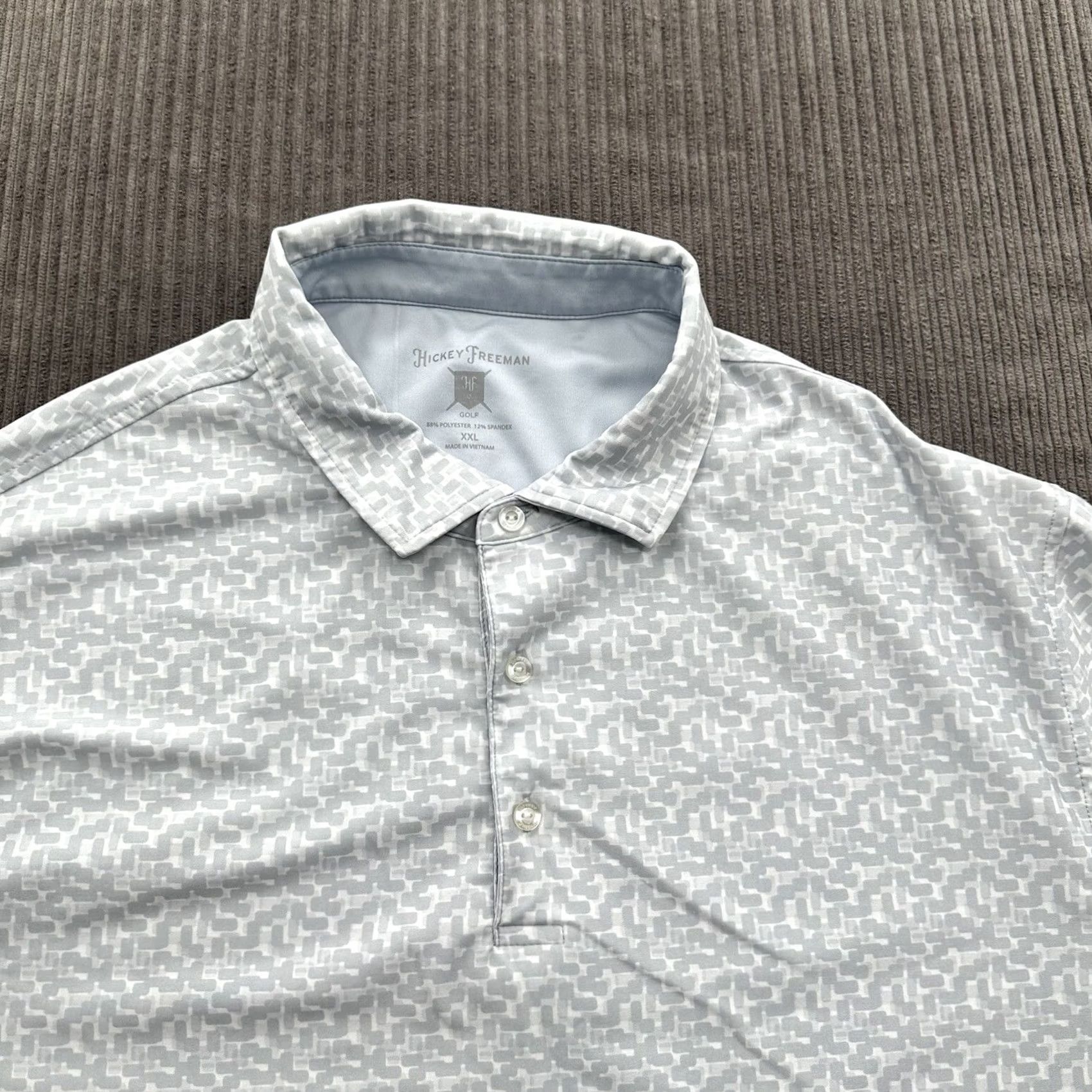Vintage Hickey Freeman Men's Gray Polyester Golf Polo 2XL Short Sleeve Size US XXL / EU 58 / 5 - 6 Thumbnail