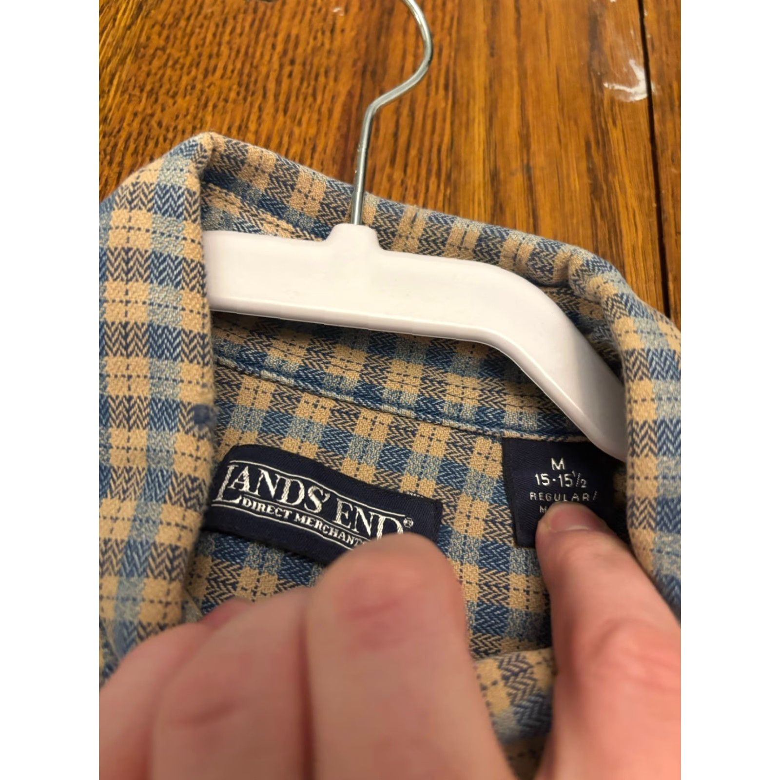 Lands' End VINTAGE Lands' End Shirt Mens M Thick Plaid Flannel Button Down Long Sleeve Size US M / EU 48-50 / 2 - 2 Thumbnail