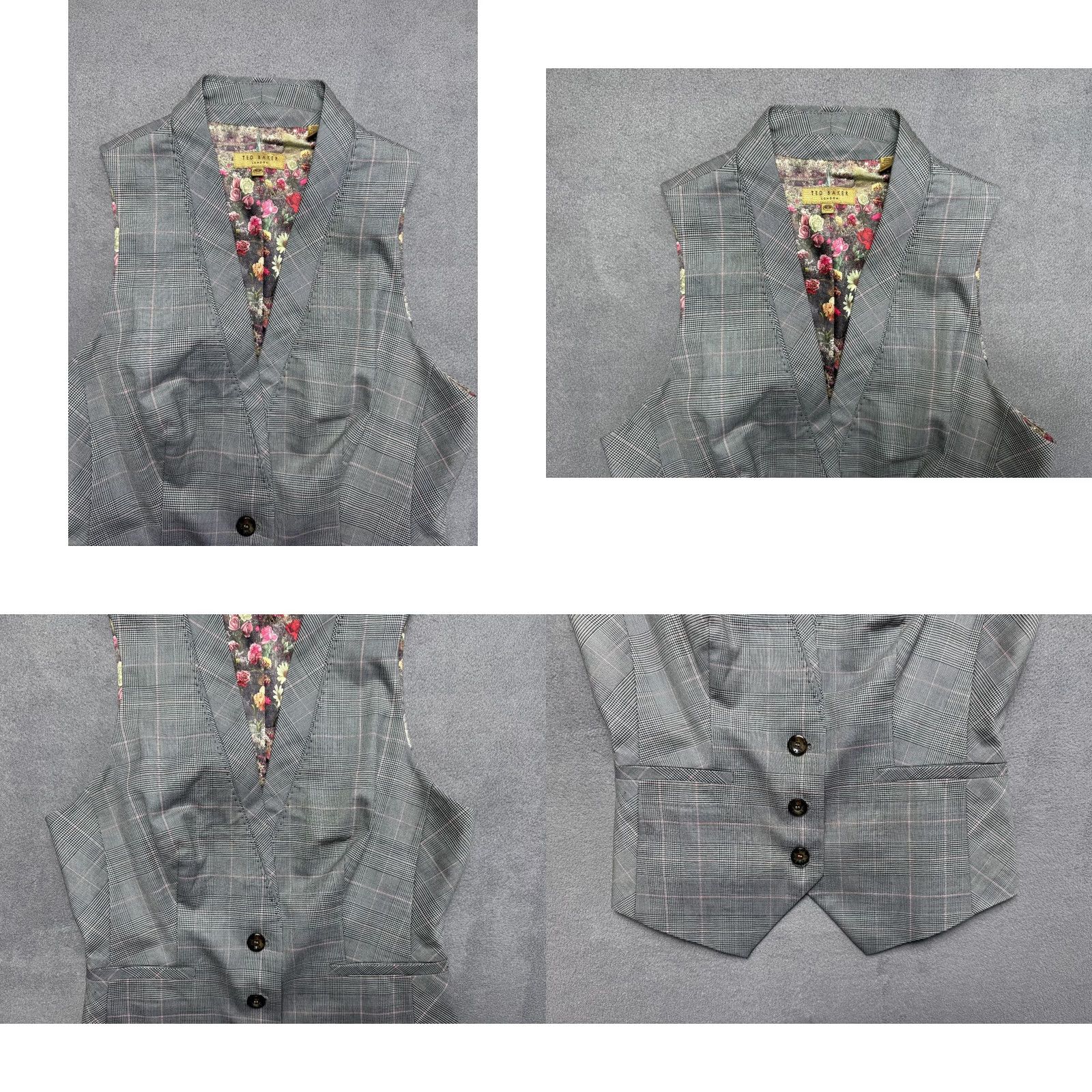 Ted Baker Ted Baker London Gray Vest Waistcoat Womens size 2 Vest, Gray, Ted Baker, Women, Size 2, Vest Waistcoat, 2, Gray, Women, Suit Vest Size XS / US 0-2 / IT 36-38 - 9 Thumbnail