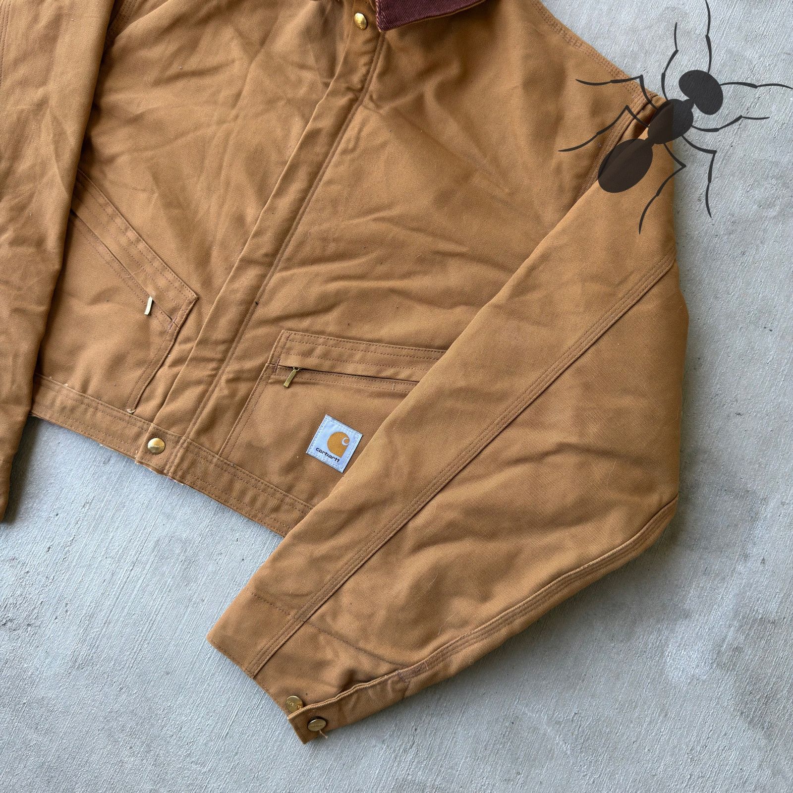 Carhartt × Vintage Carhartt brown cropped Detroit style work wear jacket Size US XL / EU 56 / 4 - 4 Thumbnail