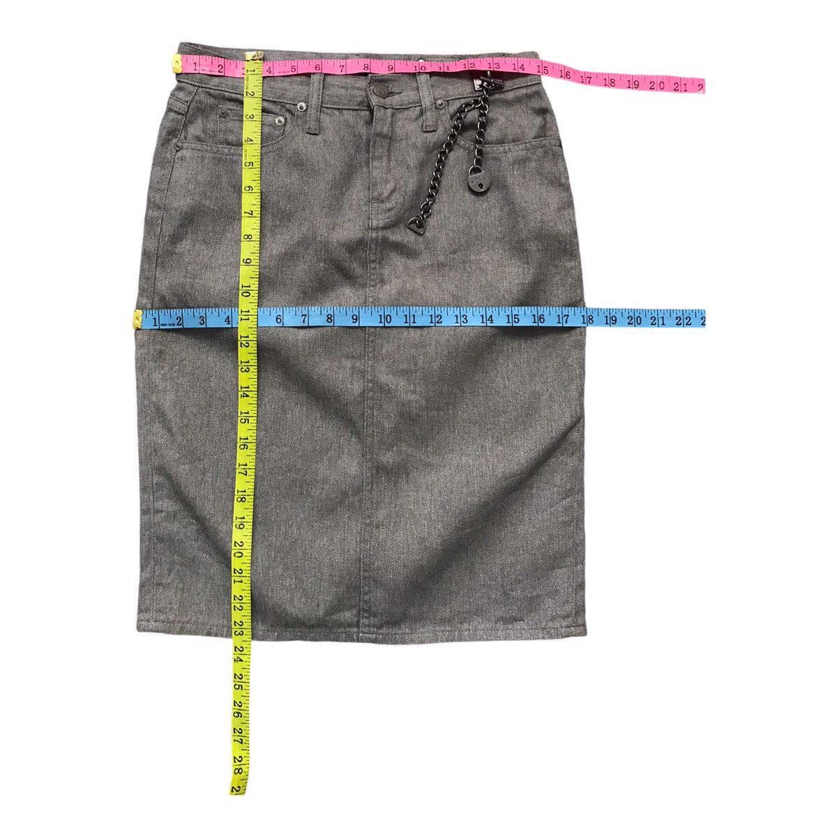 Polo Ralph Lauren × RRL Ralph Lauren × Ralph Lauren Ralph Lauren Decorative Chain At Waist Denim Skirt Size 30" / US 8 / IT 44 - 1 Thumbnail