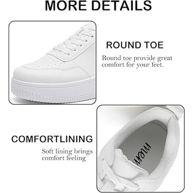 Other Memon Women's Size 11 White Faux Leather Platform Sneakers Size US 11 / IT 41 - 4 Thumbnail