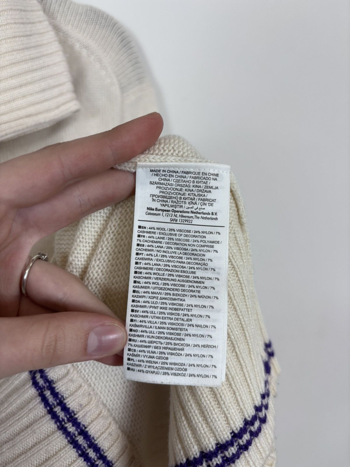 Nike Nike Roger Federer RF 2012 Wimbledon Q-Zip Cashmere Sweater Size US L / EU 52-54 / 3 - 16 Thumbnail