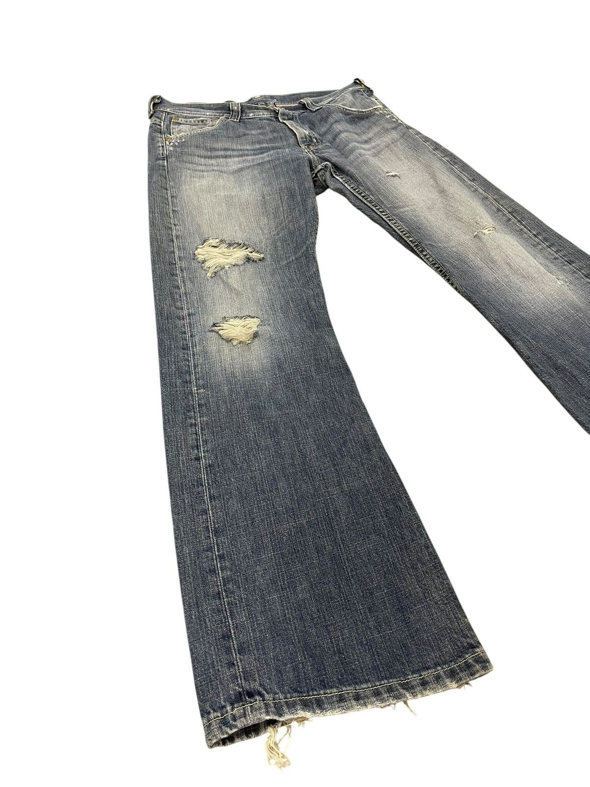 Lee Flare Jeans Lee Europe Faded Distress Boot Cut 2🟦3 Size US 33 - 1 Thumbnail