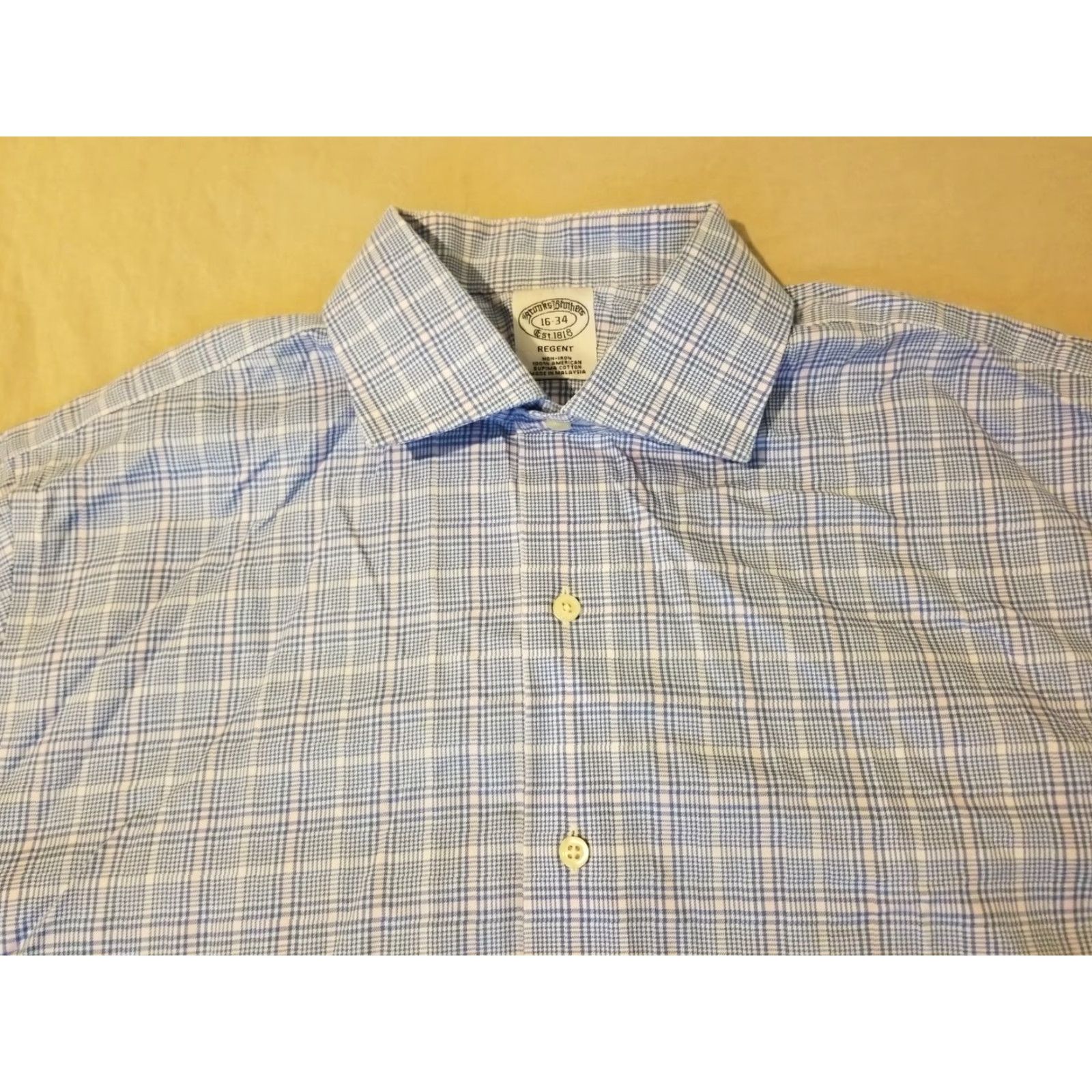 Brooks Brothers Brooks Brothers Mens Dress Shirt 16 34 Pink Blue Button Cotton Striped Size 42R - 2 Thumbnail
