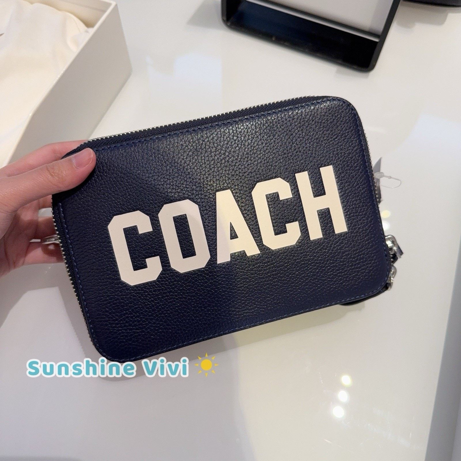 NWT Coach men's Dark Navy Charter Crossbody Bag 19 CP270