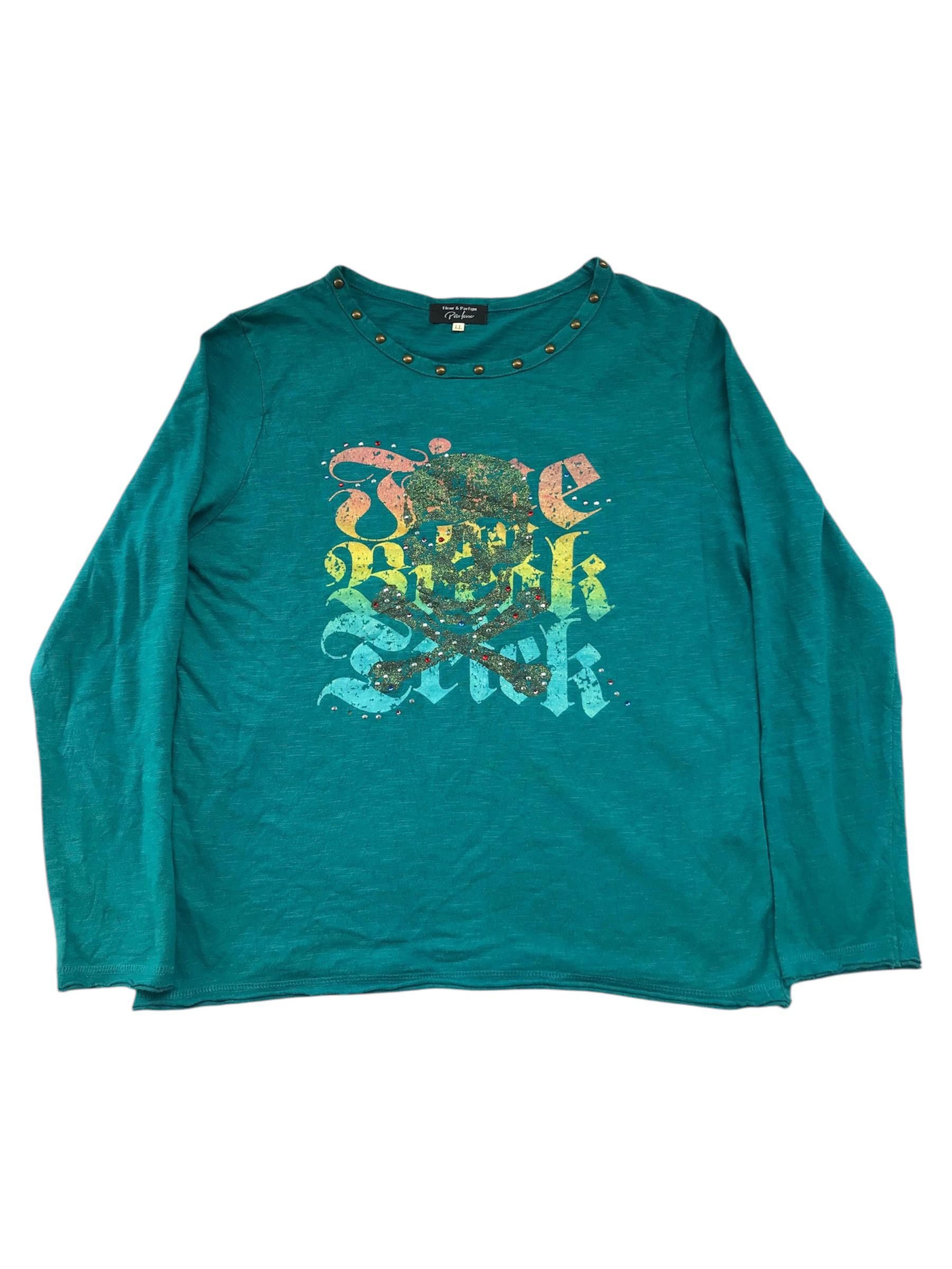 Tornado Mart Japanese Brand Skull Sequins T-Shirt By Fleur Parfum Size M / US 6-8 / IT 42-44 - 1 Thumbnail
