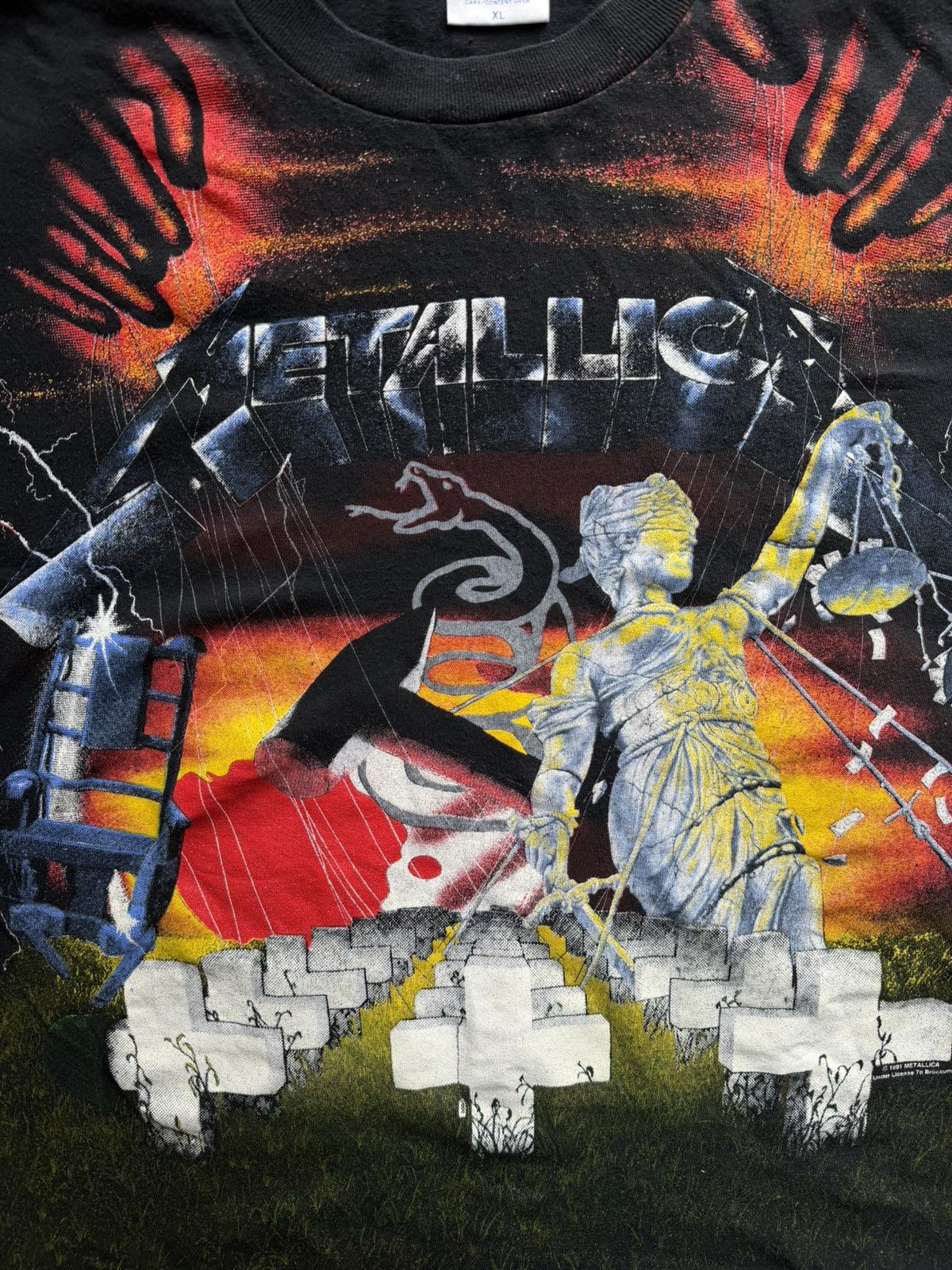 Metallica Vintage 1991 Metallica All Over Print Tee | Size XL Size US L / EU 52-54 / 3 - 3 Thumbnail