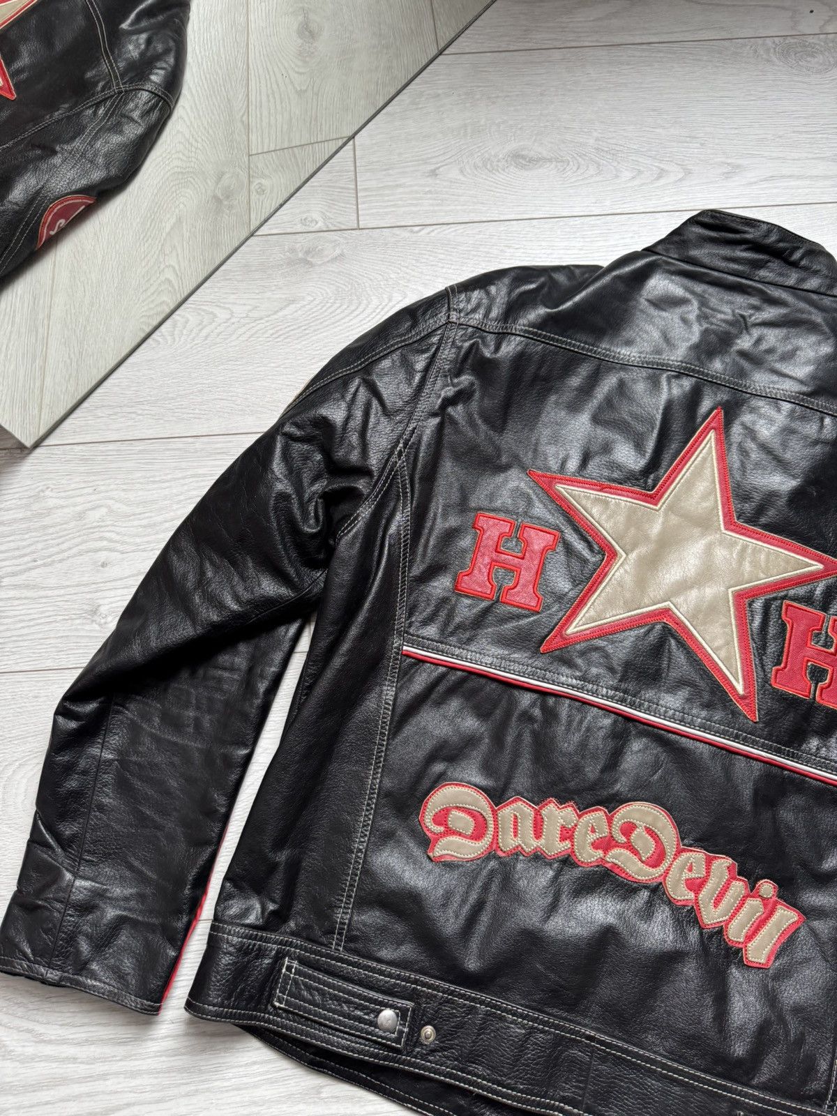 Vintage Vintage Harrison Gibson 90's F1 Leather Racing Jacket Size US L / EU 52-54 / 3 - 8 Thumbnail