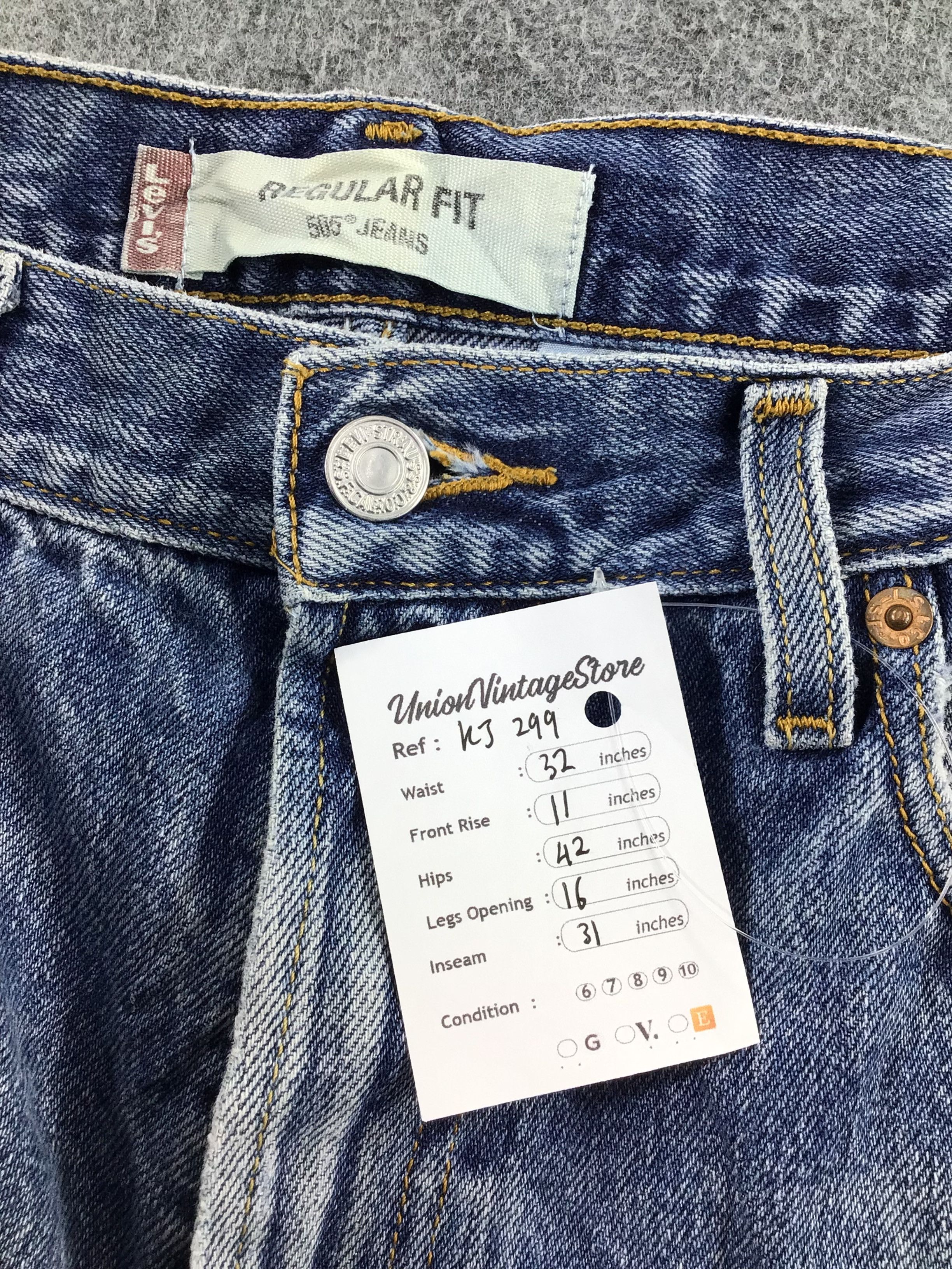 Levi's Vintage Levis 505 Jeans Faded Blue Denim KJ299A Size US 33 - 12 Thumbnail