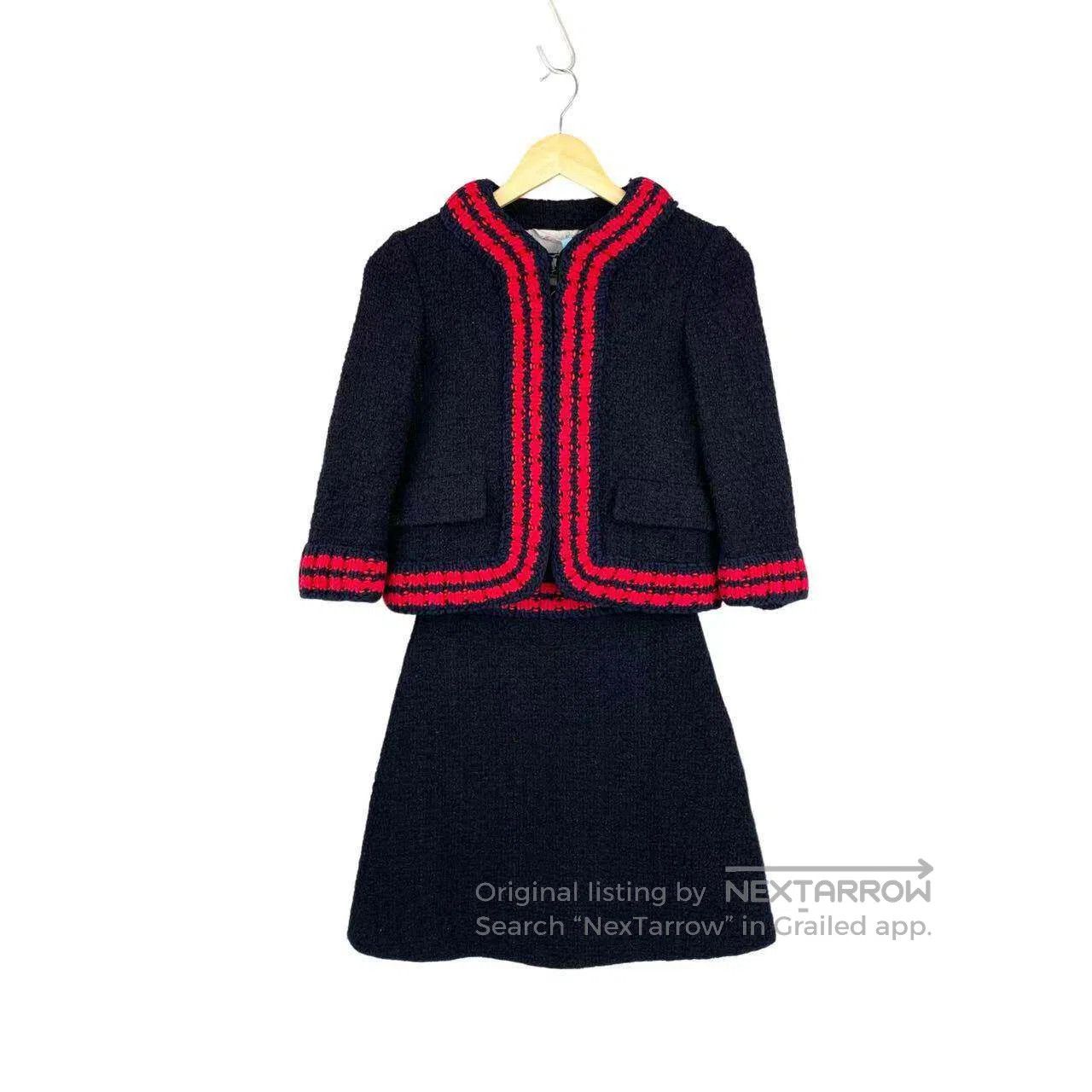Gucci Guicci Red striped woven coat| Size XS / US 0-2 / IT 36-38 - 1 Thumbnail