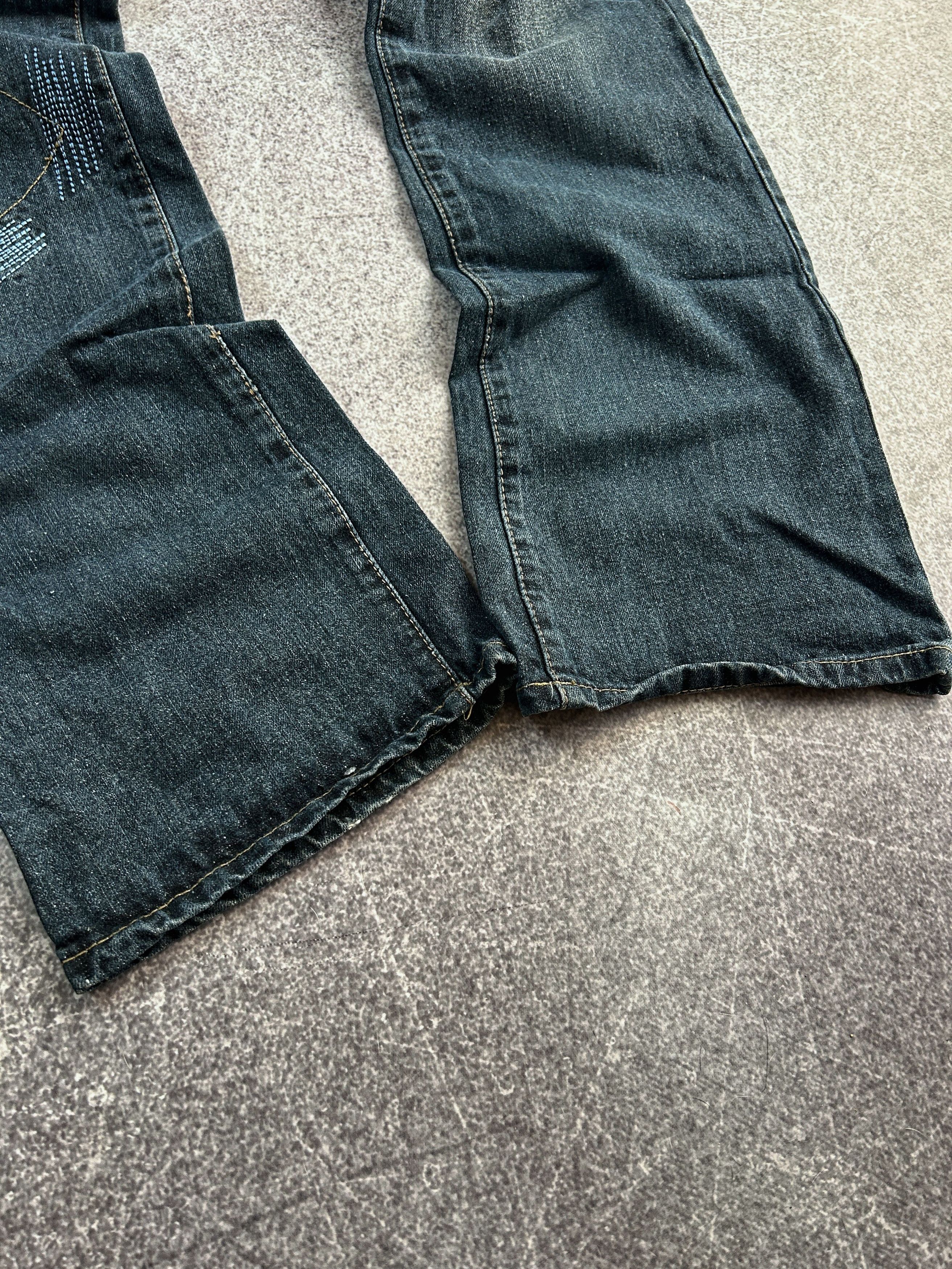 Japanese Brand Vintage Distressed Denim Jeans Blue Patchwork Y2K Grunge Size US 32 / EU 48 - 6 Thumbnail