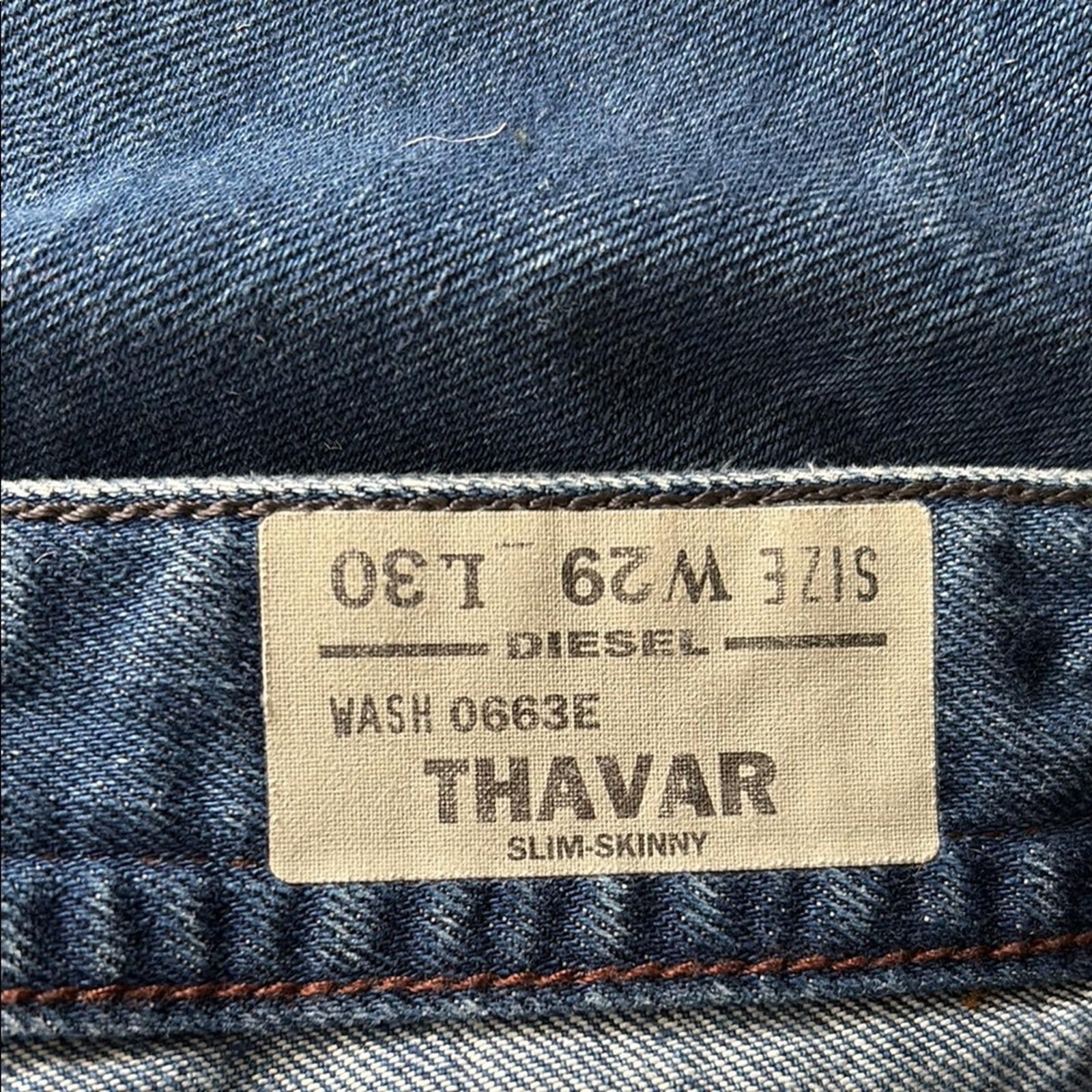 Diesel Diesel Thavar Distressed Slim Skinny Wash 0663E Jeans Sz 29 Size US 29 - 9 Thumbnail