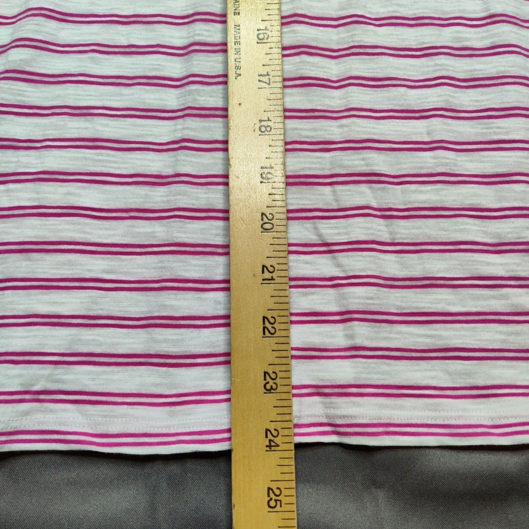 Vintage VINTAGE St. John's Bay Shirt Womens Plus 0X Pink Stripe Cap Sleeve V-Neck Pullover Shirt NEW Size XL / US 12-14 / IT 48-50 - 6 Thumbnail