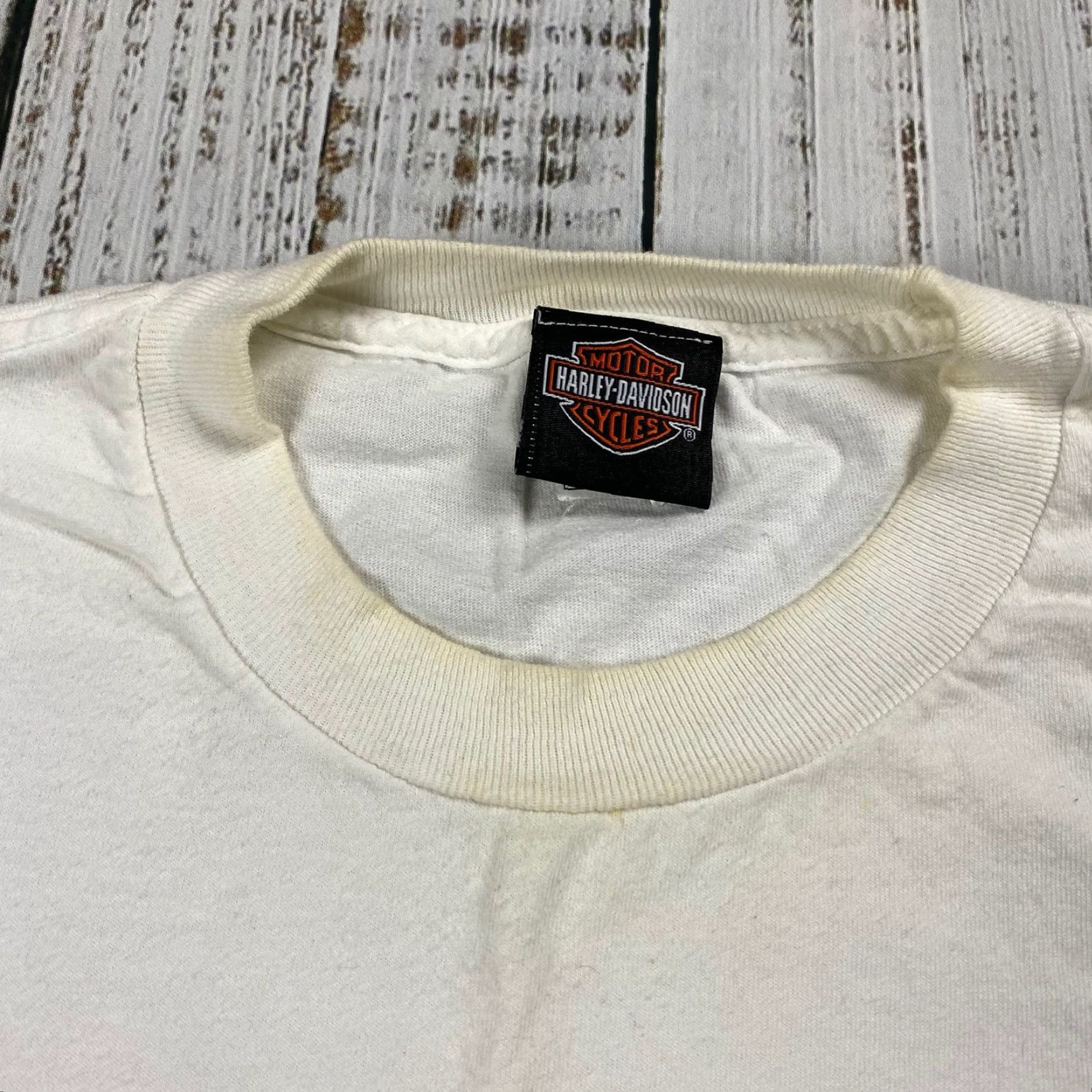Harley Davidson VINTAGE HARLEY-DAVIDSON BAHAMAS T-SHIRT ADULT XL WHITE DOUBLE-SIDED BIKER MOTORCYCLE 2000s Mens Size US XL / EU 56 / 4 - 4 Thumbnail