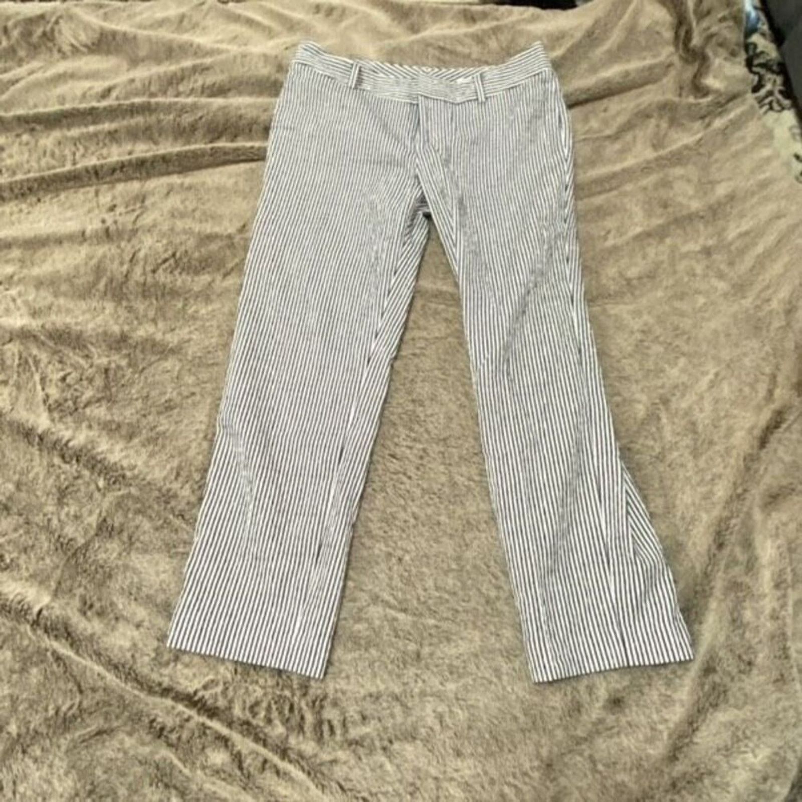 Club Monaco Club Monaco Striped Navy and White Trousers | Sz 4 Size 27" / US 4 / IT 40 - 3 Thumbnail
